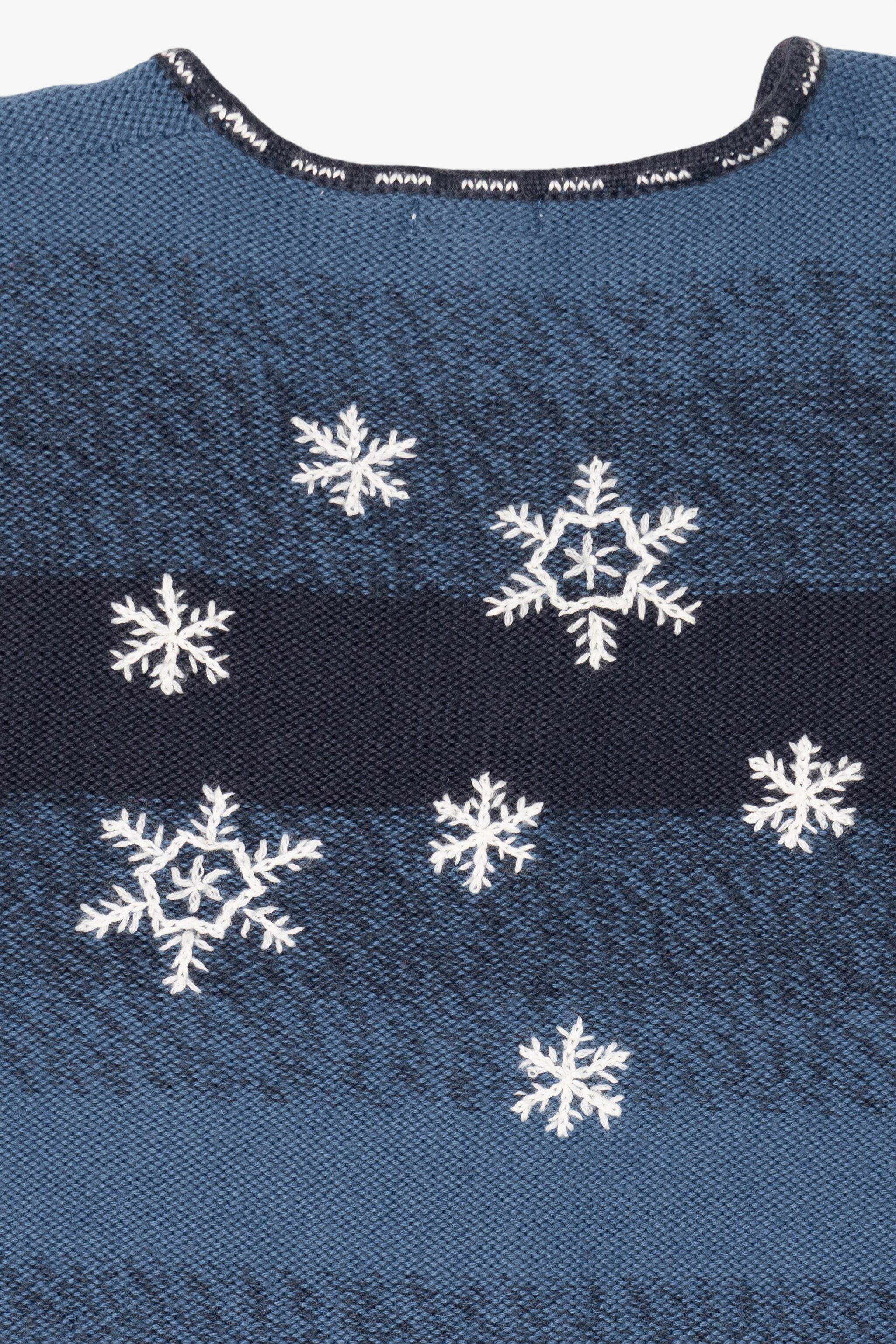 Vintage Blue C.J Banks Snowflakes Ugly Christmas Vest (2000s)