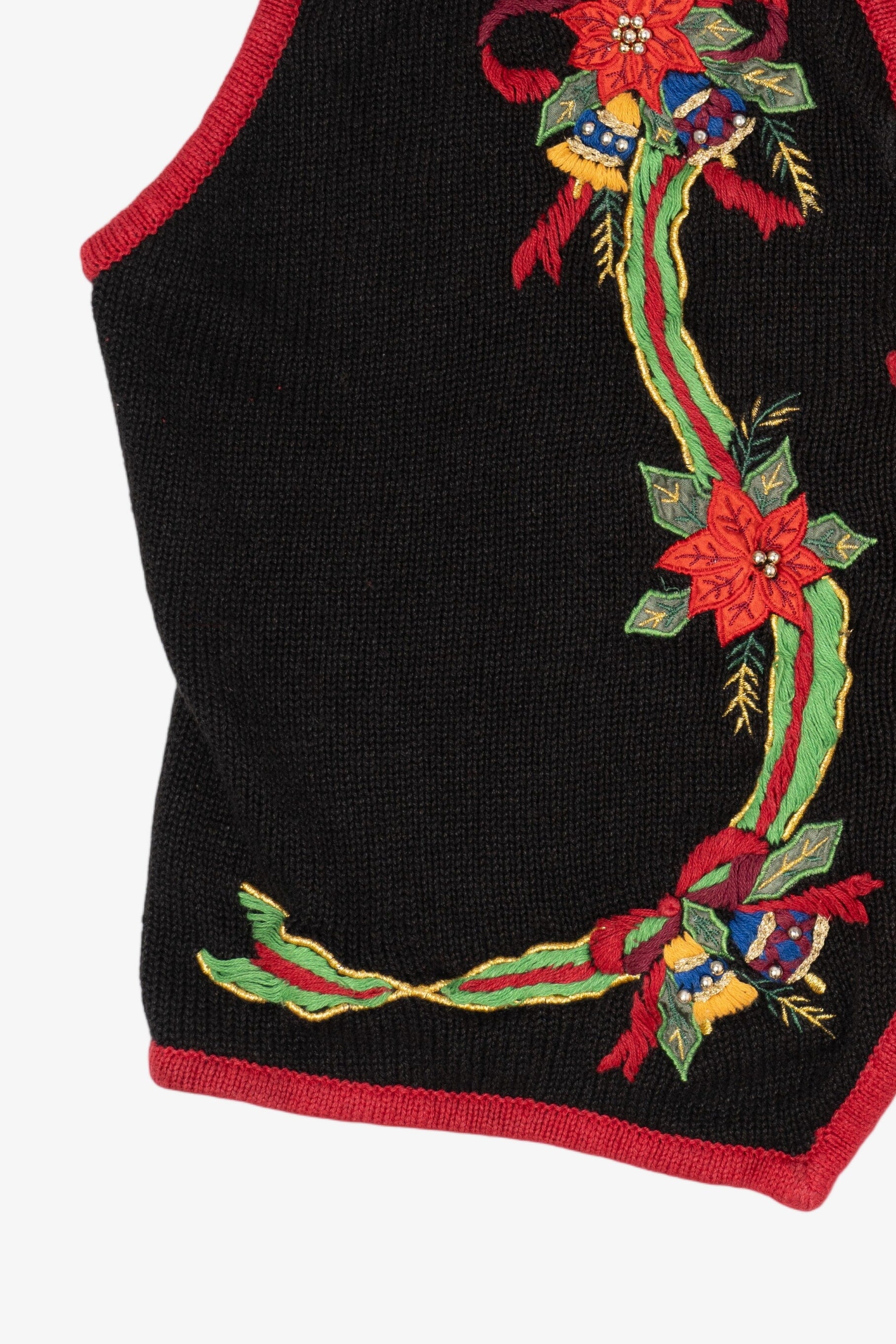 Vintage Black Kathie Lee Ugly Christmas Vest (1990s)