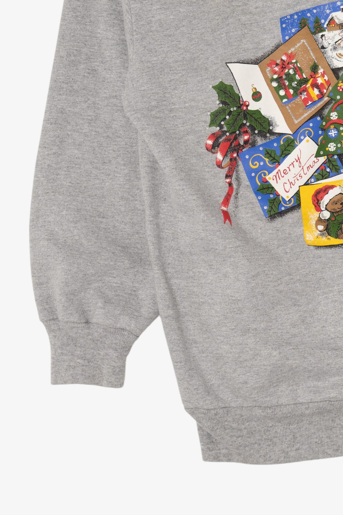 Vintage Gray Basic Editions Ugly Christmas Sweatshirt (1990s)
