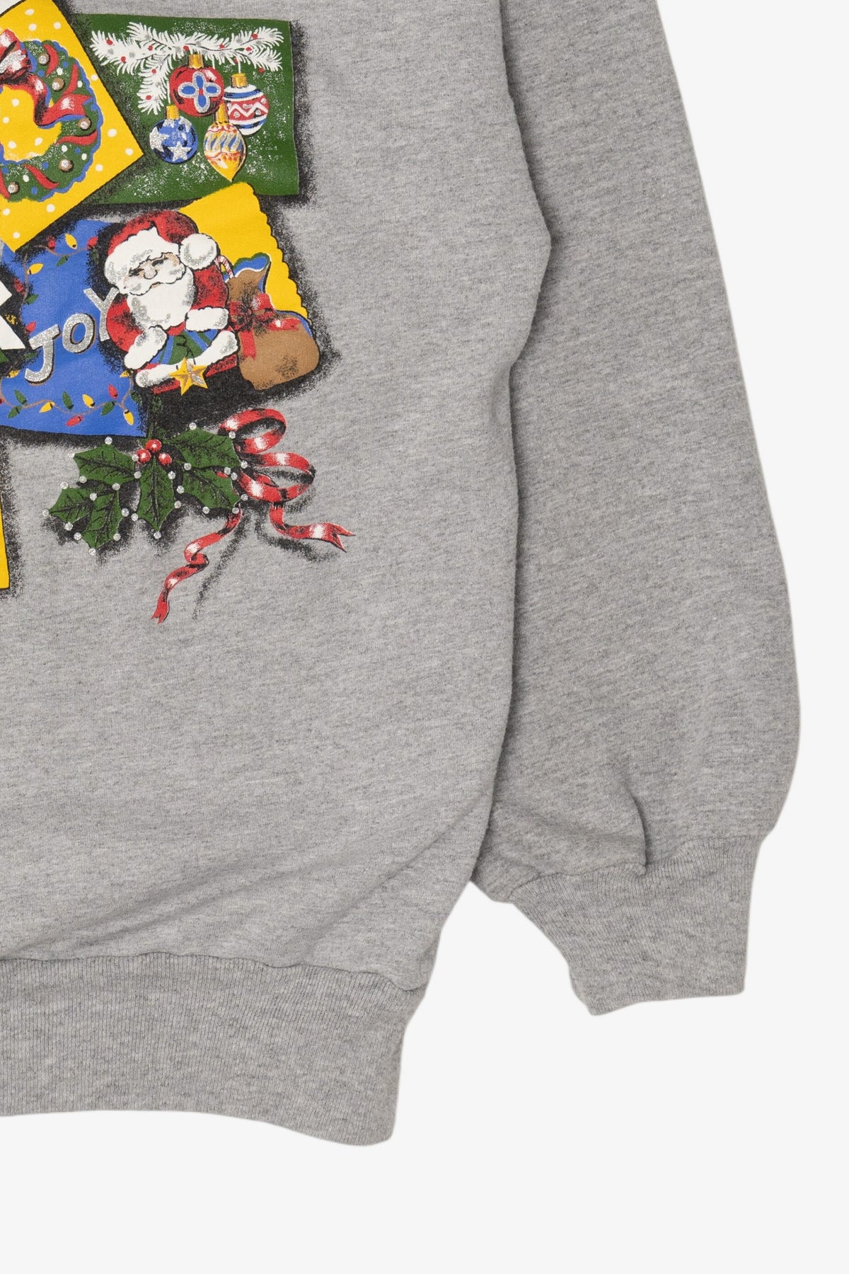 Vintage Gray Basic Editions Ugly Christmas Sweatshirt (1990s)