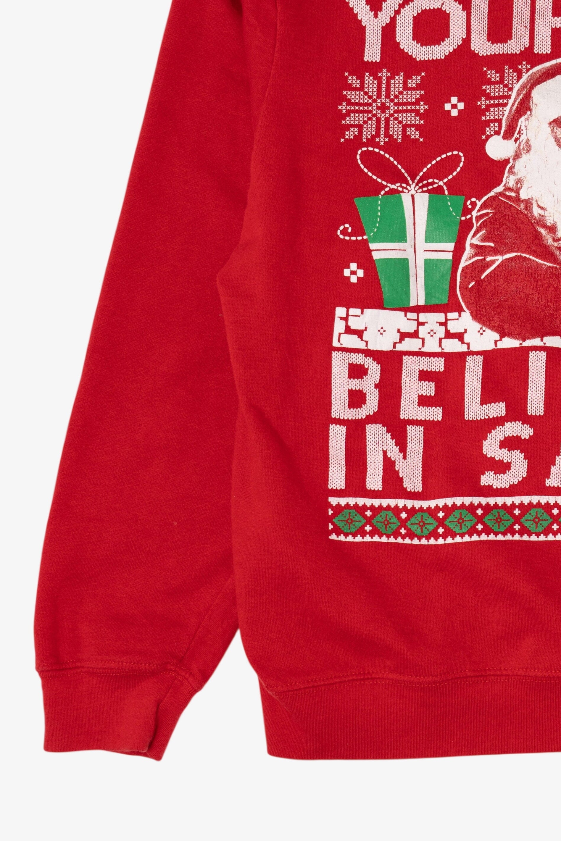 Modern "Your Mom Believes In Santa" Ugly Christmas Sweatshirt (2010s)