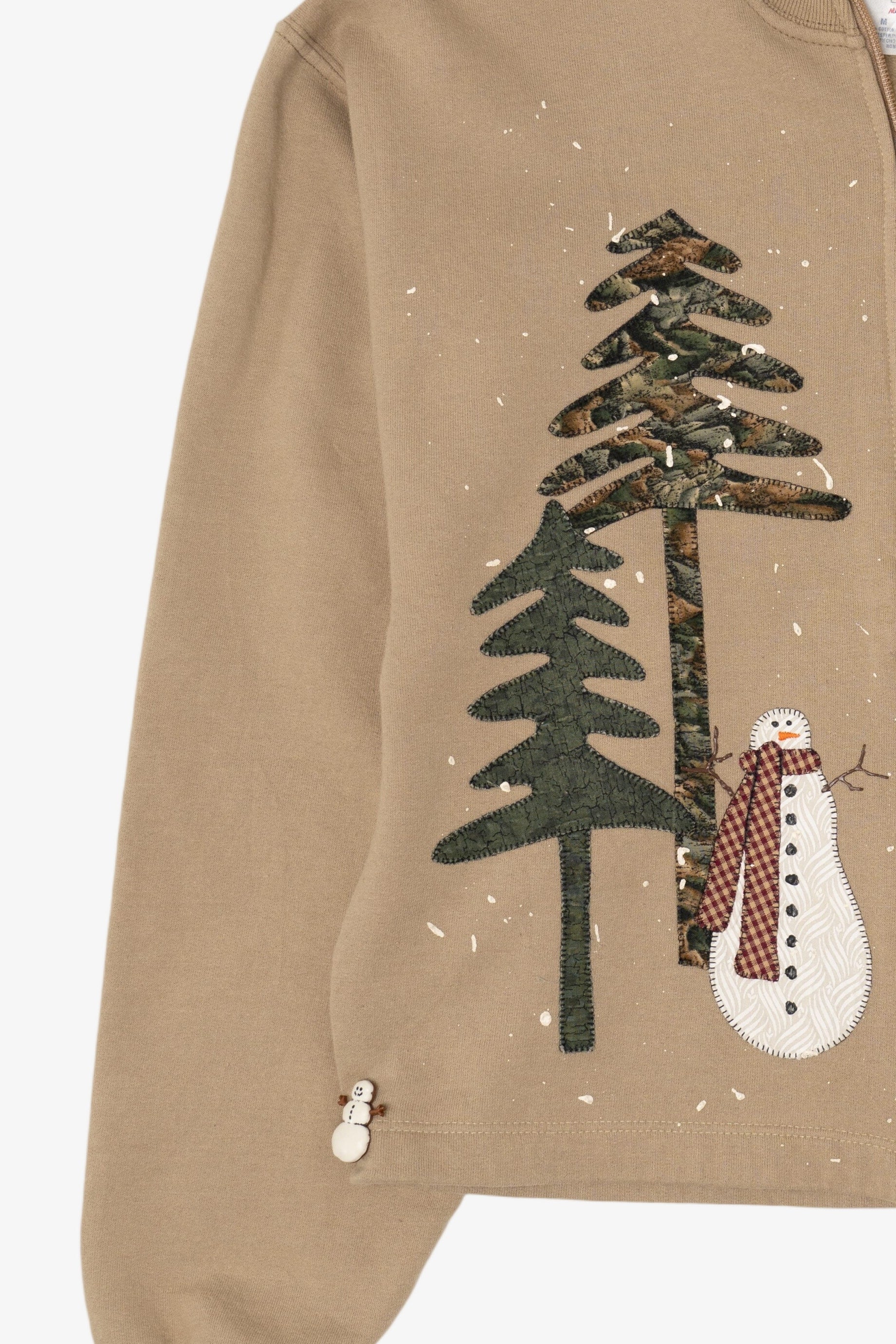Beige Jerzees Snowmen Ugly Christmas Sweatshirt (2010s)