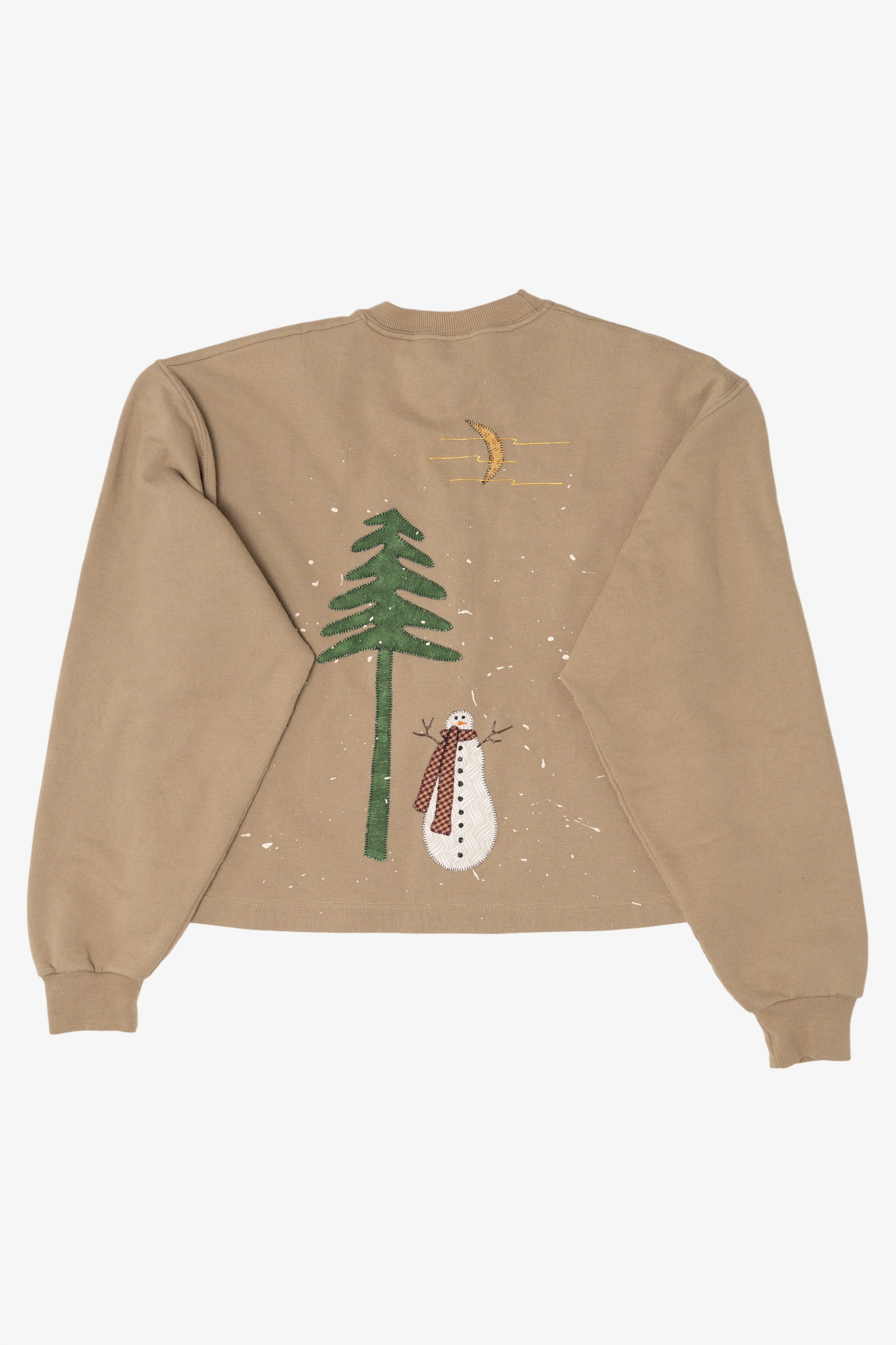 Beige Jerzees Snowmen Ugly Christmas Sweatshirt (2010s)
