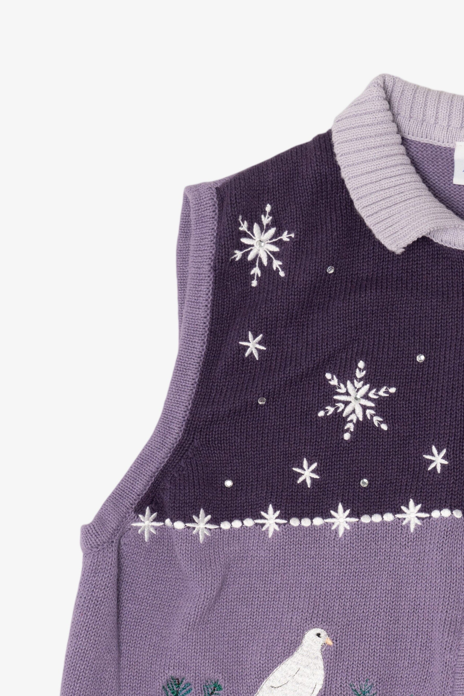 Vintage Purple Blair Doves Ugly Christmas Vest (1990s)