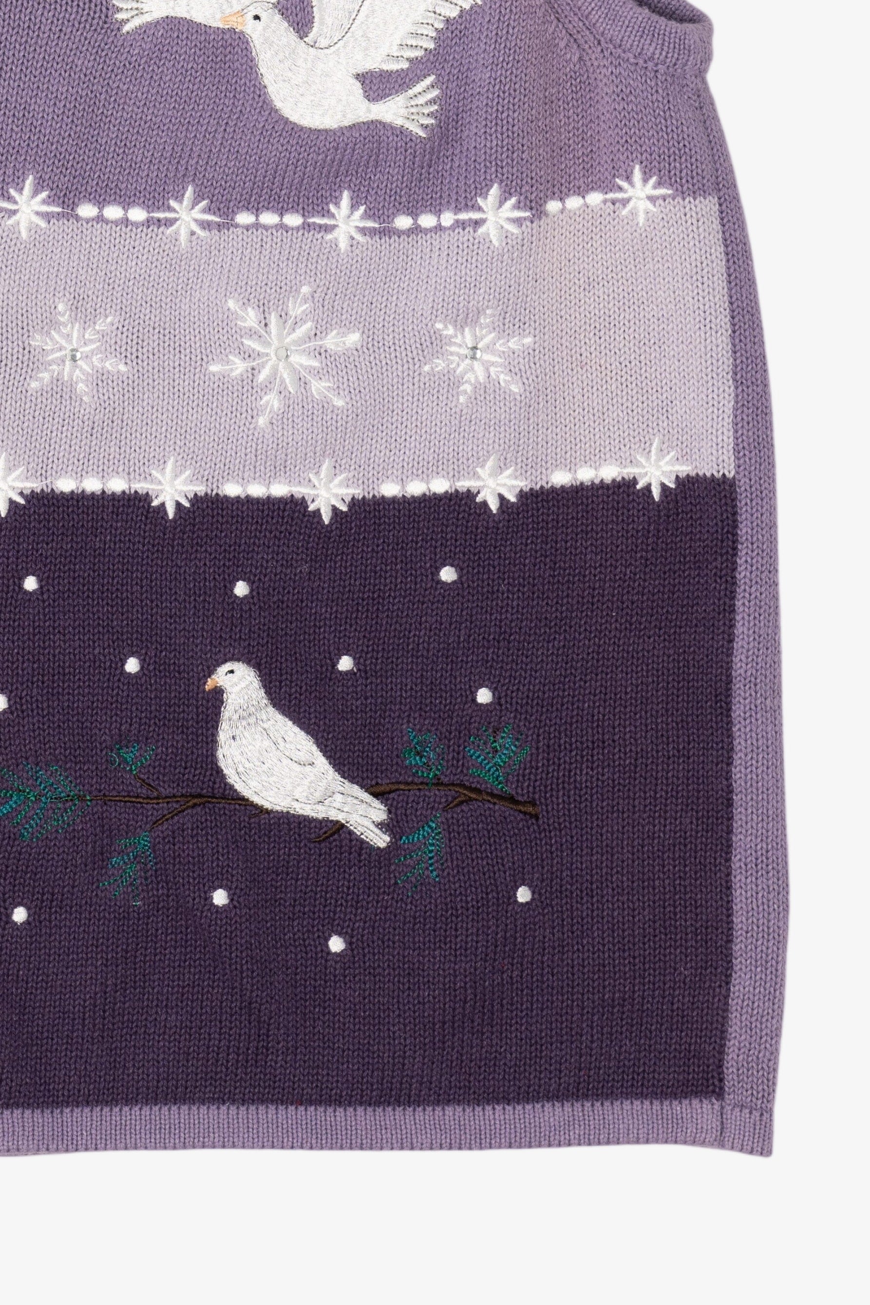 Vintage Purple Blair Doves Ugly Christmas Vest (1990s)