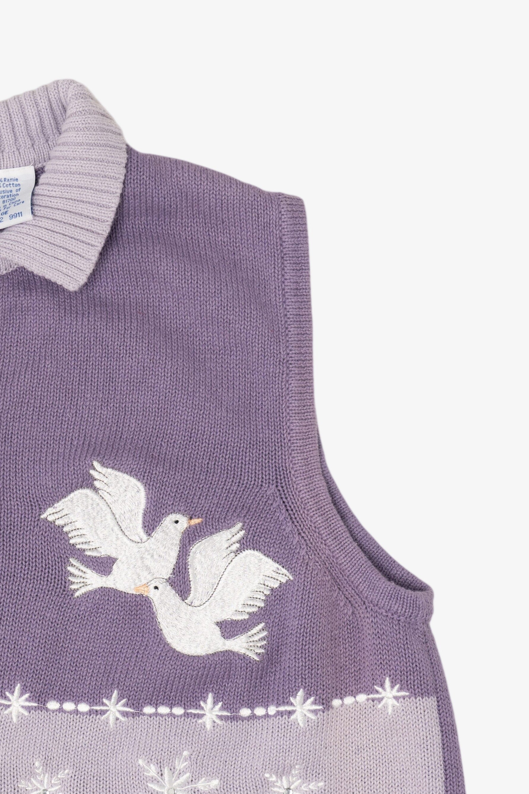 Vintage Purple Blair Doves Ugly Christmas Vest (1990s)