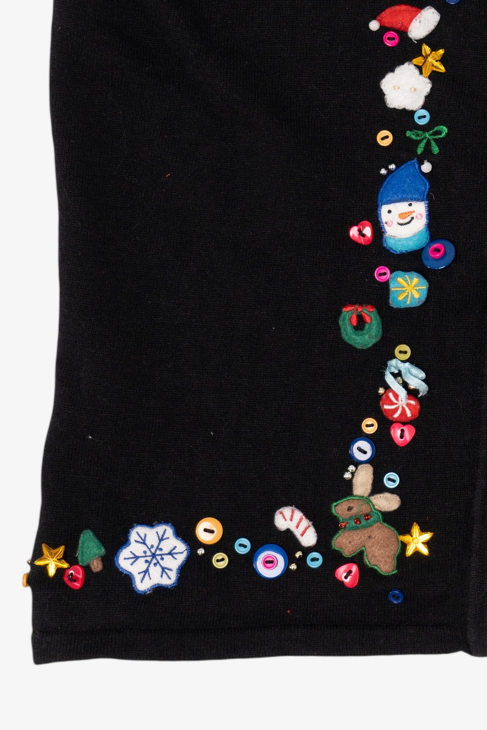 Vintage Black Buttons Ugly Christmas Vest (1990s)