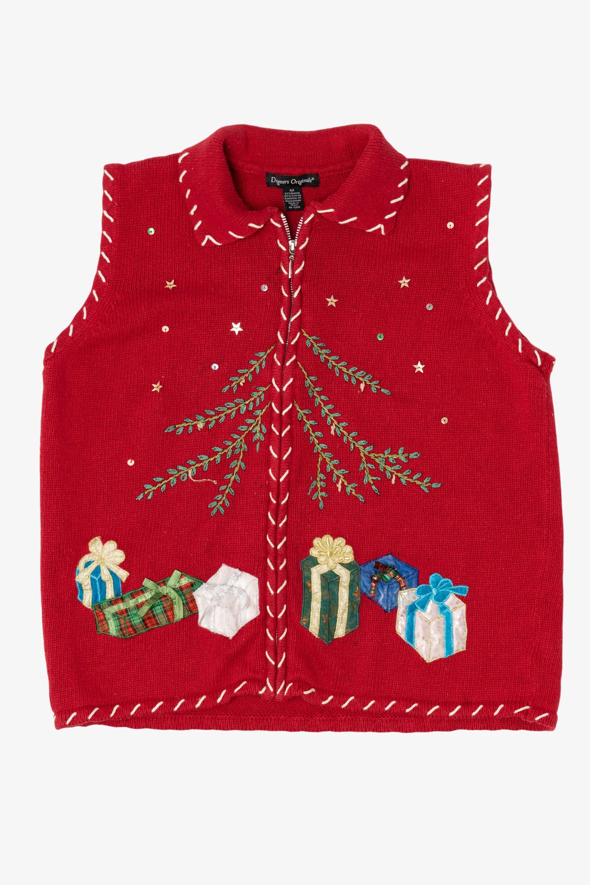 Vintage Red Designers Originals Presents Ugly Christmas Vest (1990s)