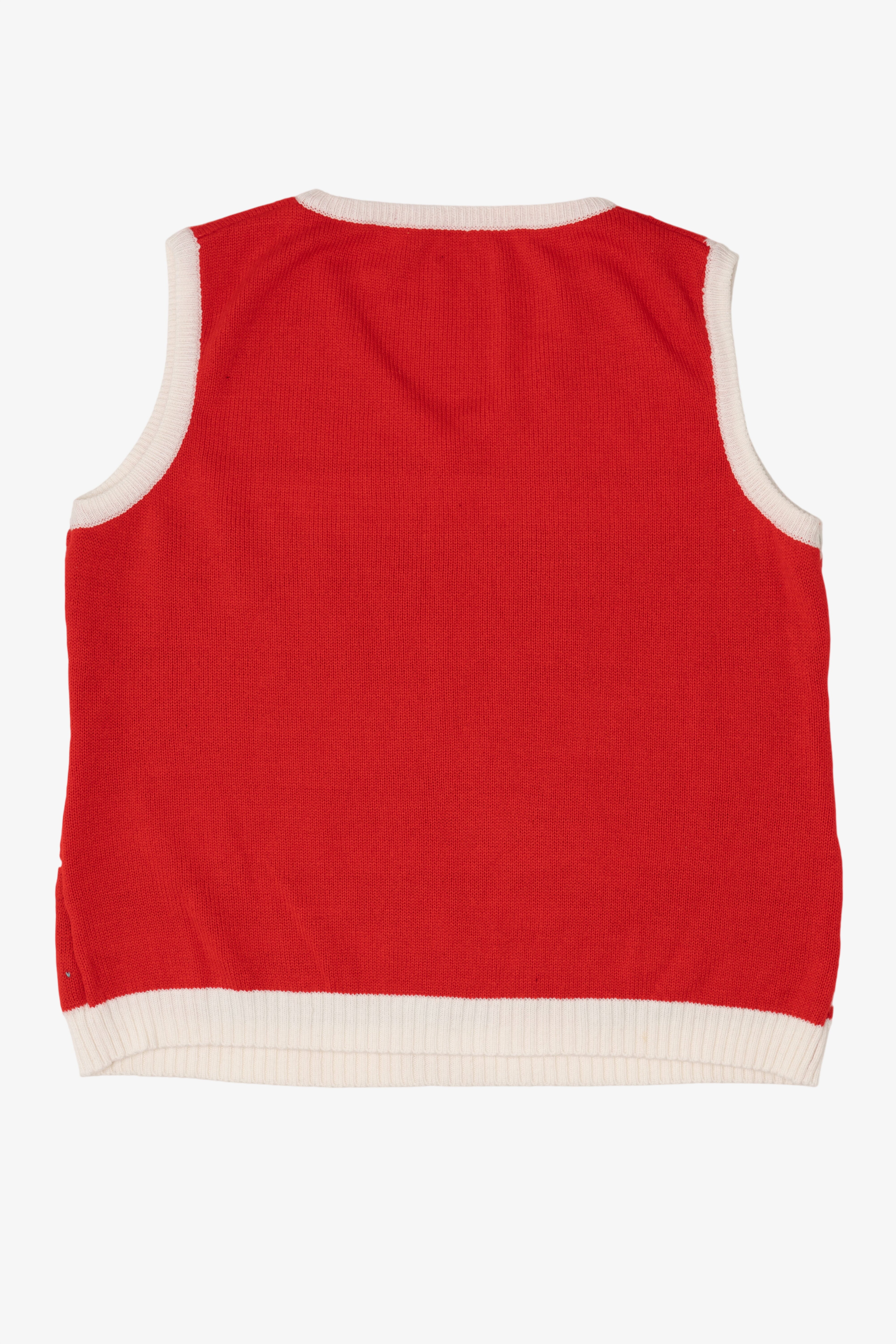 Vintage Red Santa Face Ugly Christmas Vest (2000s)