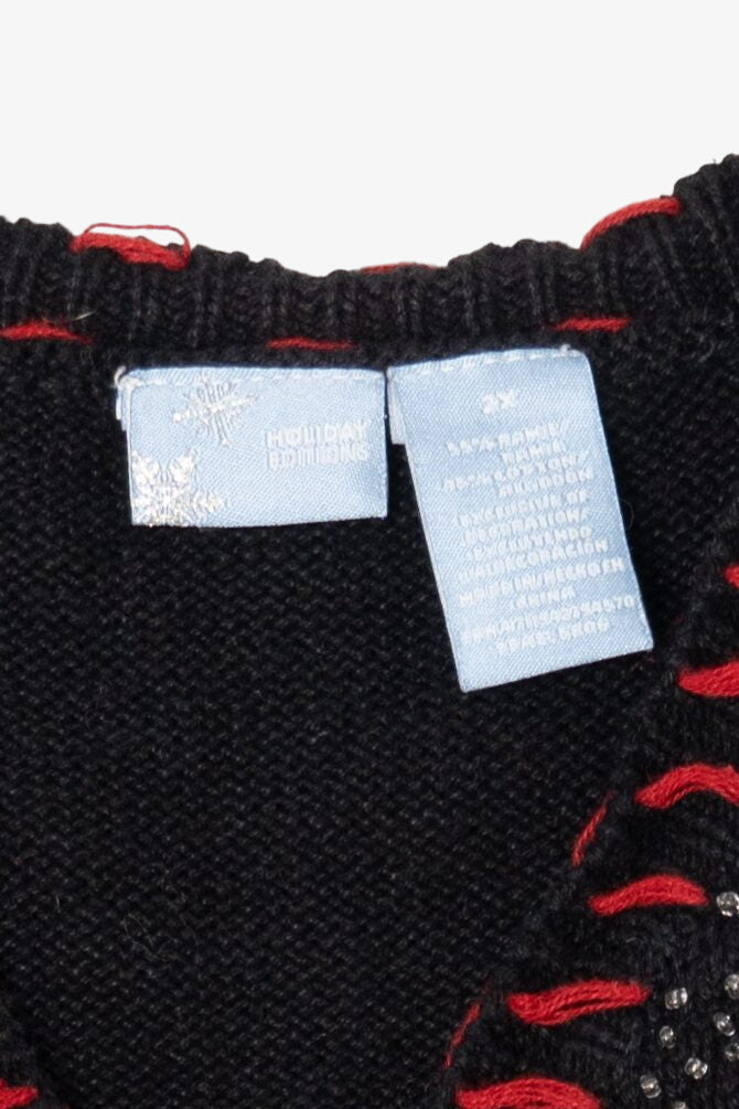 Vintage Black Holiday Editions Snowmen Ugly Christmas Vest (1990s)