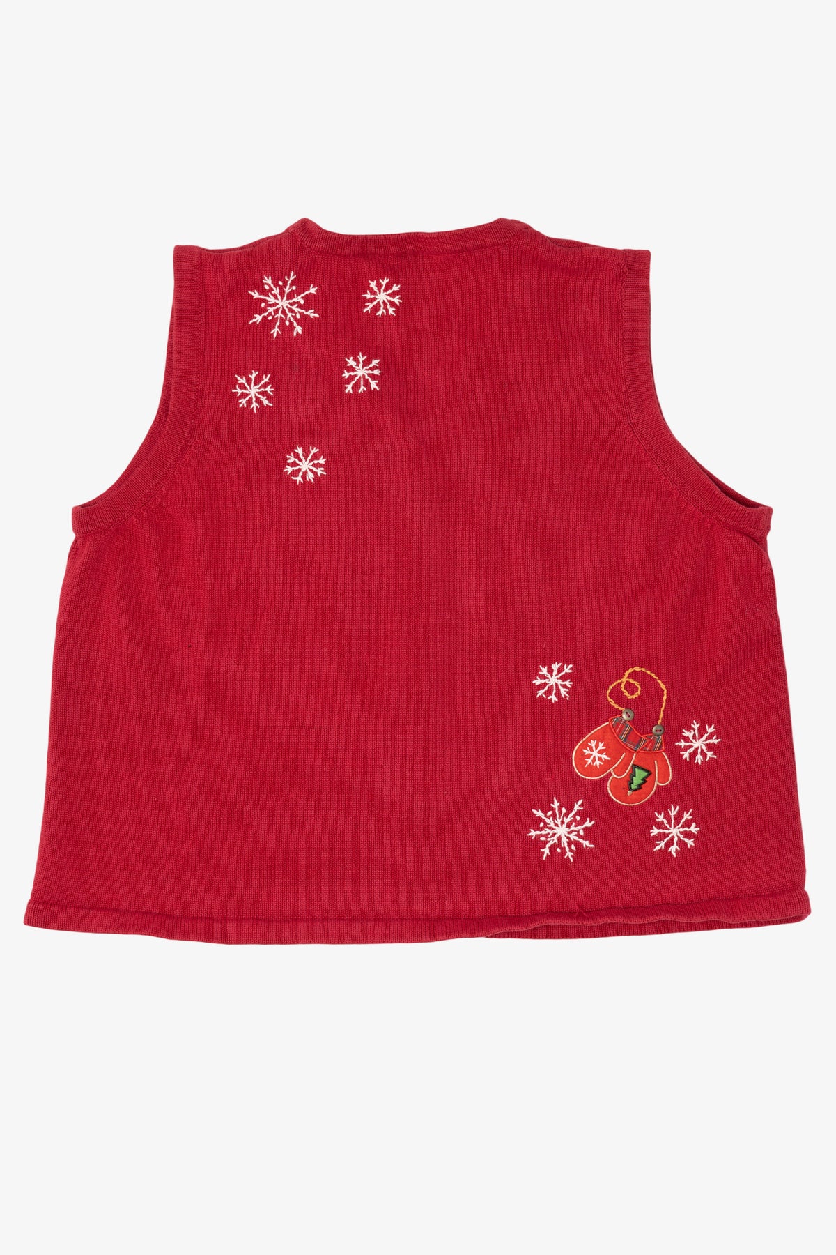 Vintage Red Basic Editions Ice Skates Ugly Christmas Vest (1990s)