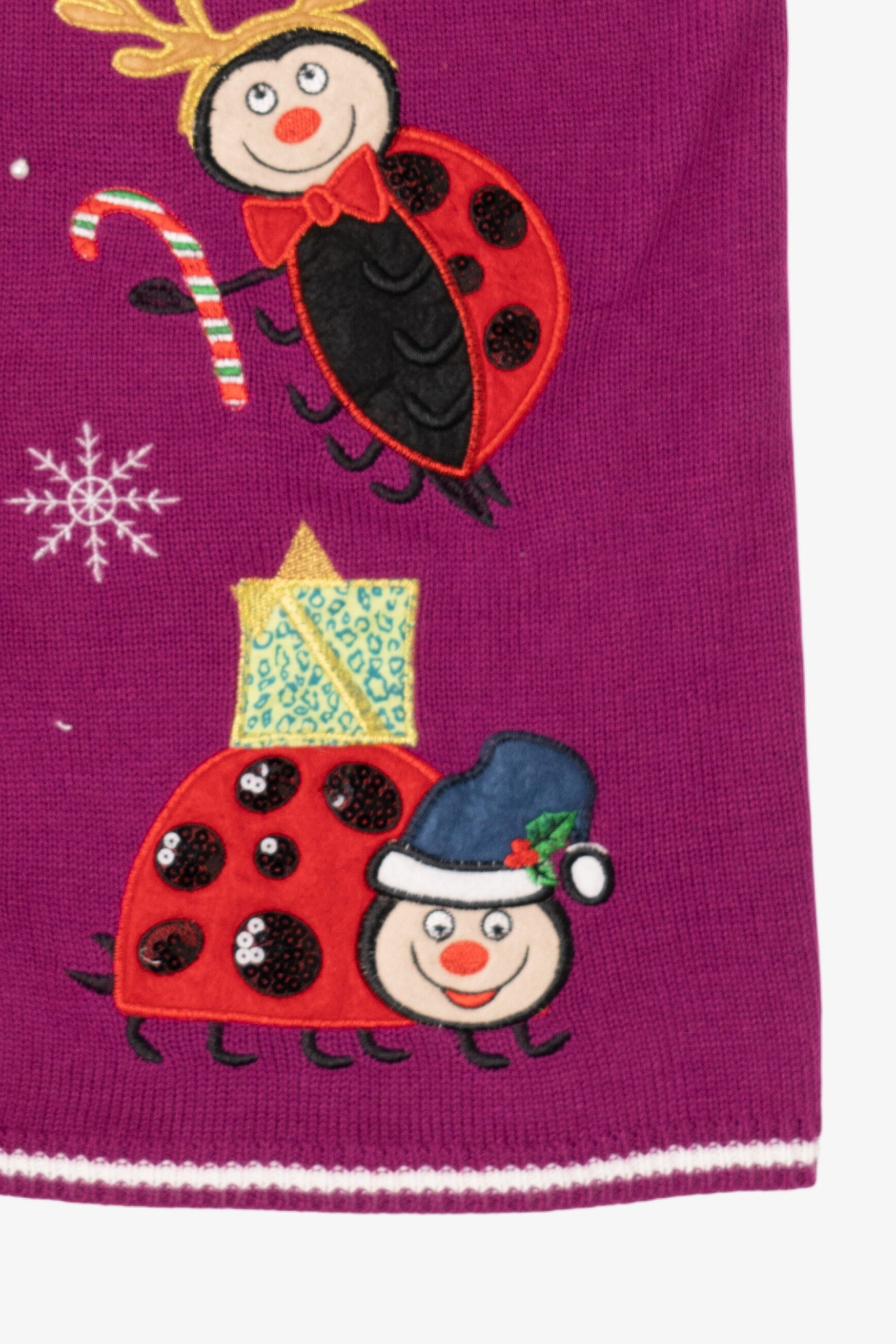 Vintage Purple Holiday Time "Bah Hum Bug" Ugly Christmas Vest (2000s)