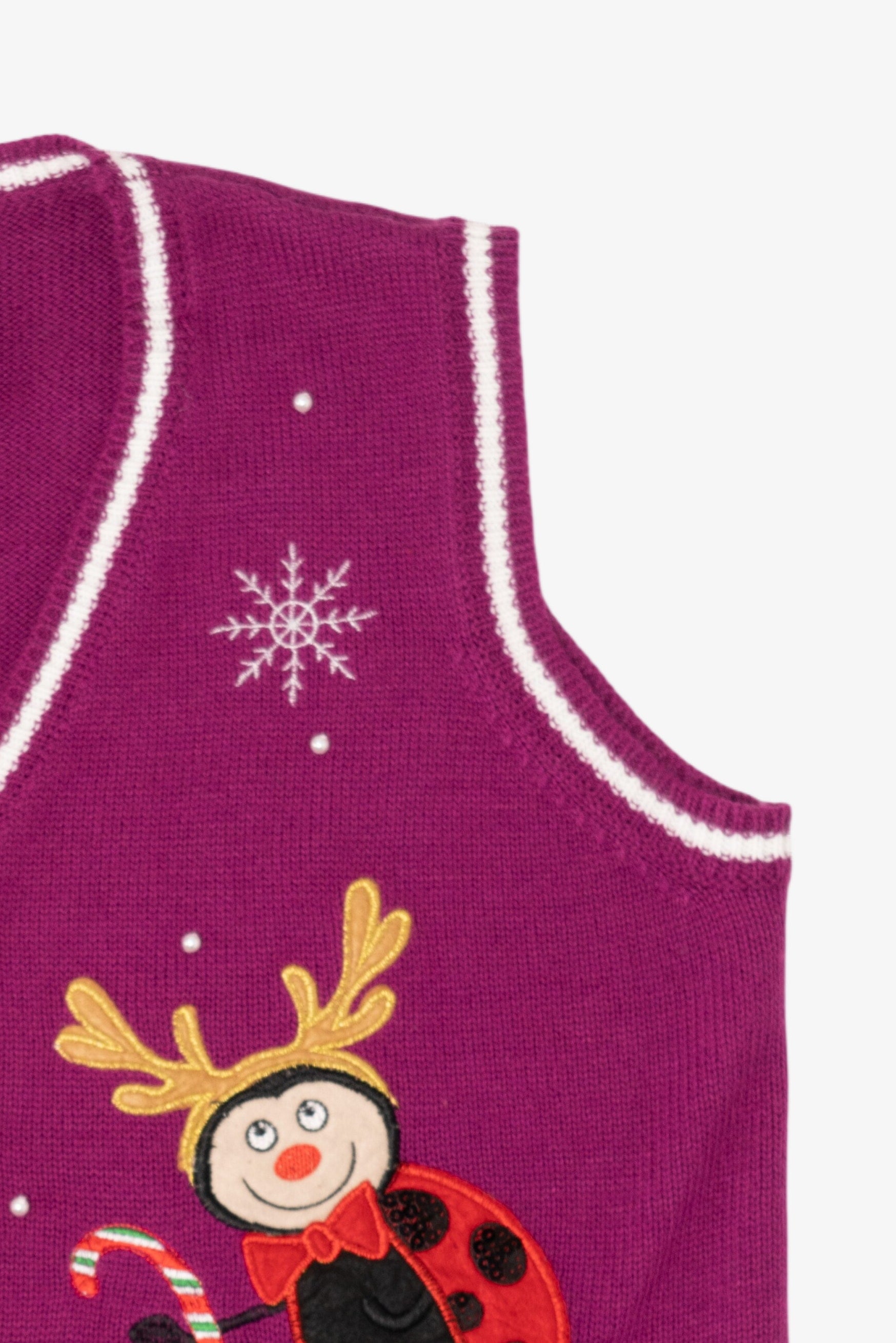 Vintage Purple Holiday Time "Bah Hum Bug" Ugly Christmas Vest (2000s)