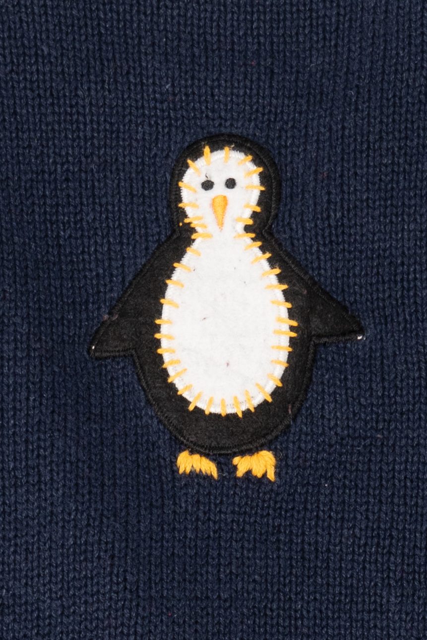 Vintage Navy Blue Bobbie Brooks Penguins Ugly Christmas Vest (1990s)