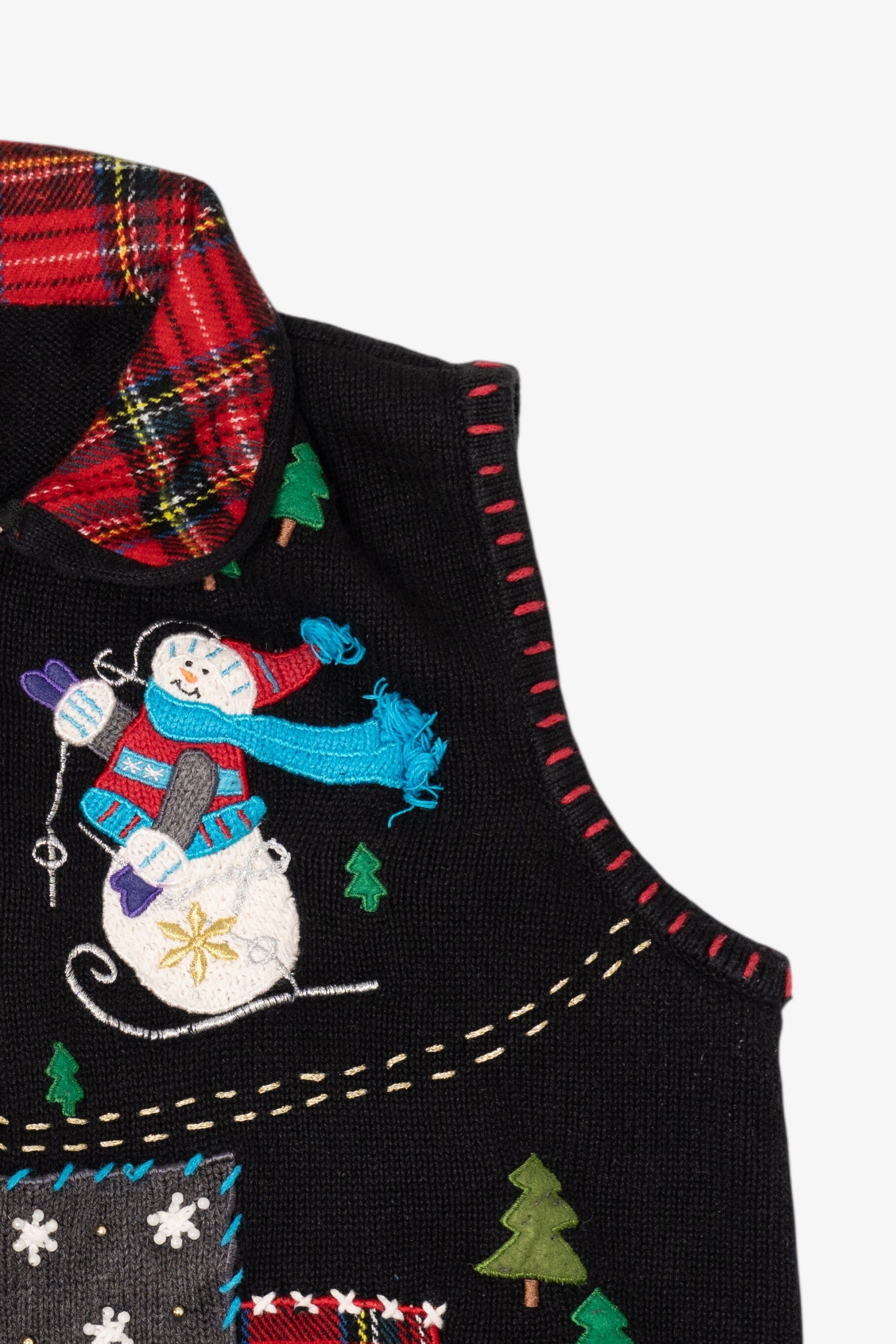 Vintage Black Studio Joy Snowmen Ugly Christmas Vest (1990s)