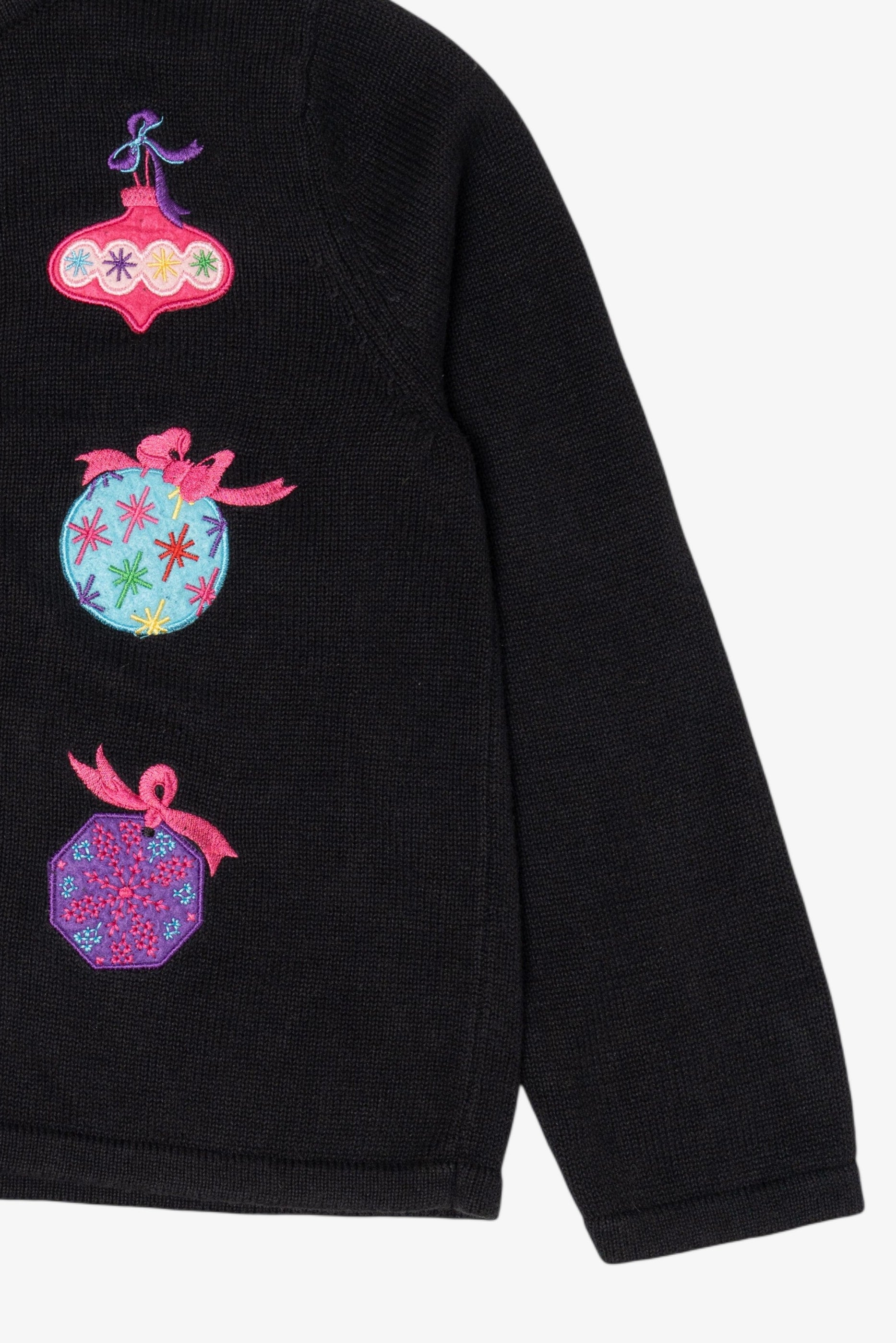 Vintage Black J. Khaki Ornaments Ugly Christmas Cardigan (2000s)
