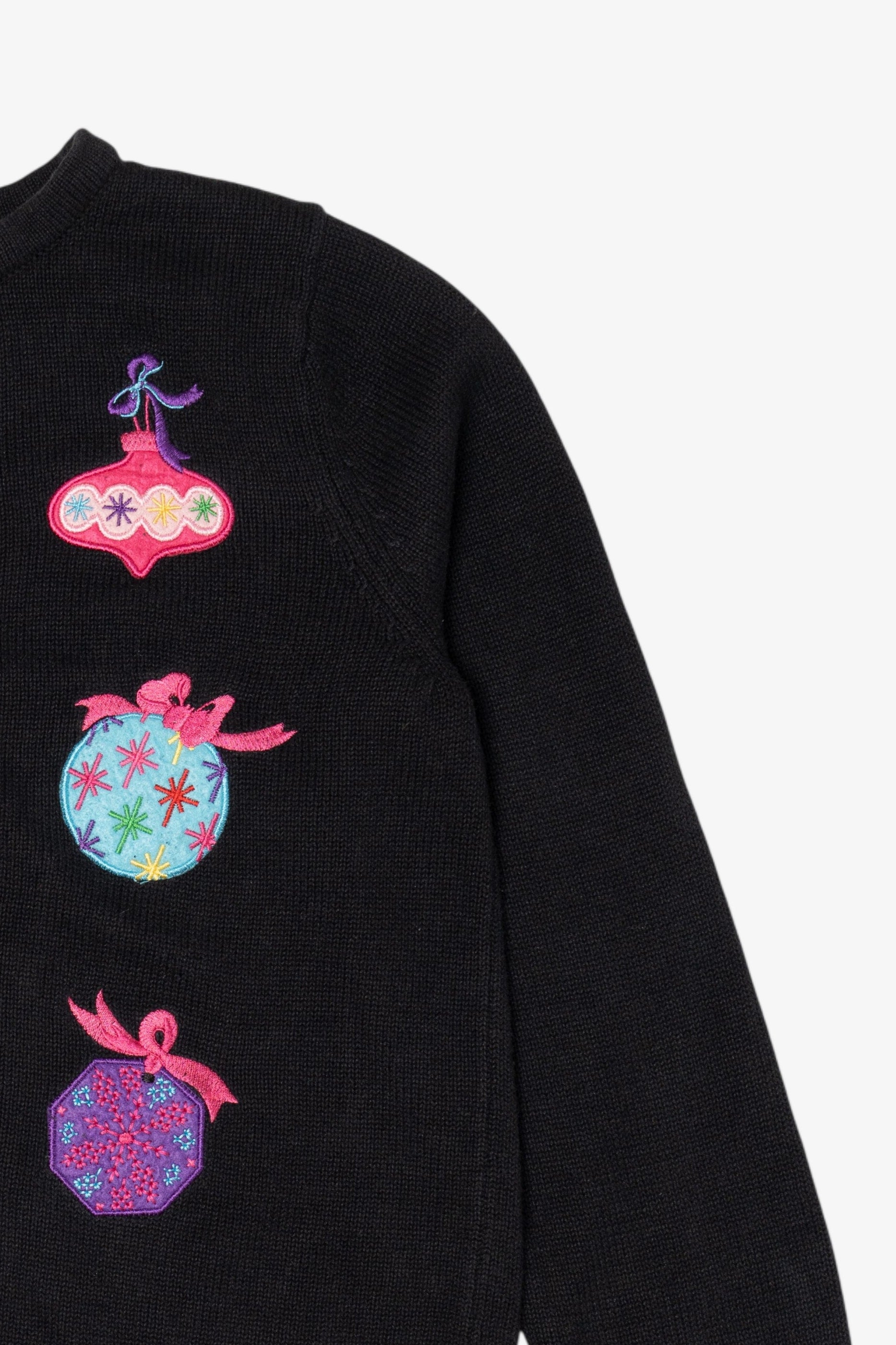 Vintage Black J. Khaki Ornaments Ugly Christmas Cardigan (2000s)