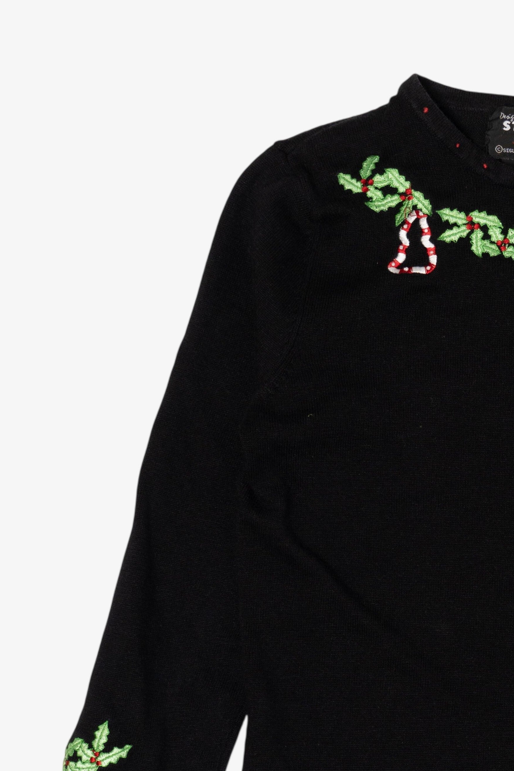 Vintage Black Studio Joy Candy Canes Ugly Christmas Pullover (2000s)