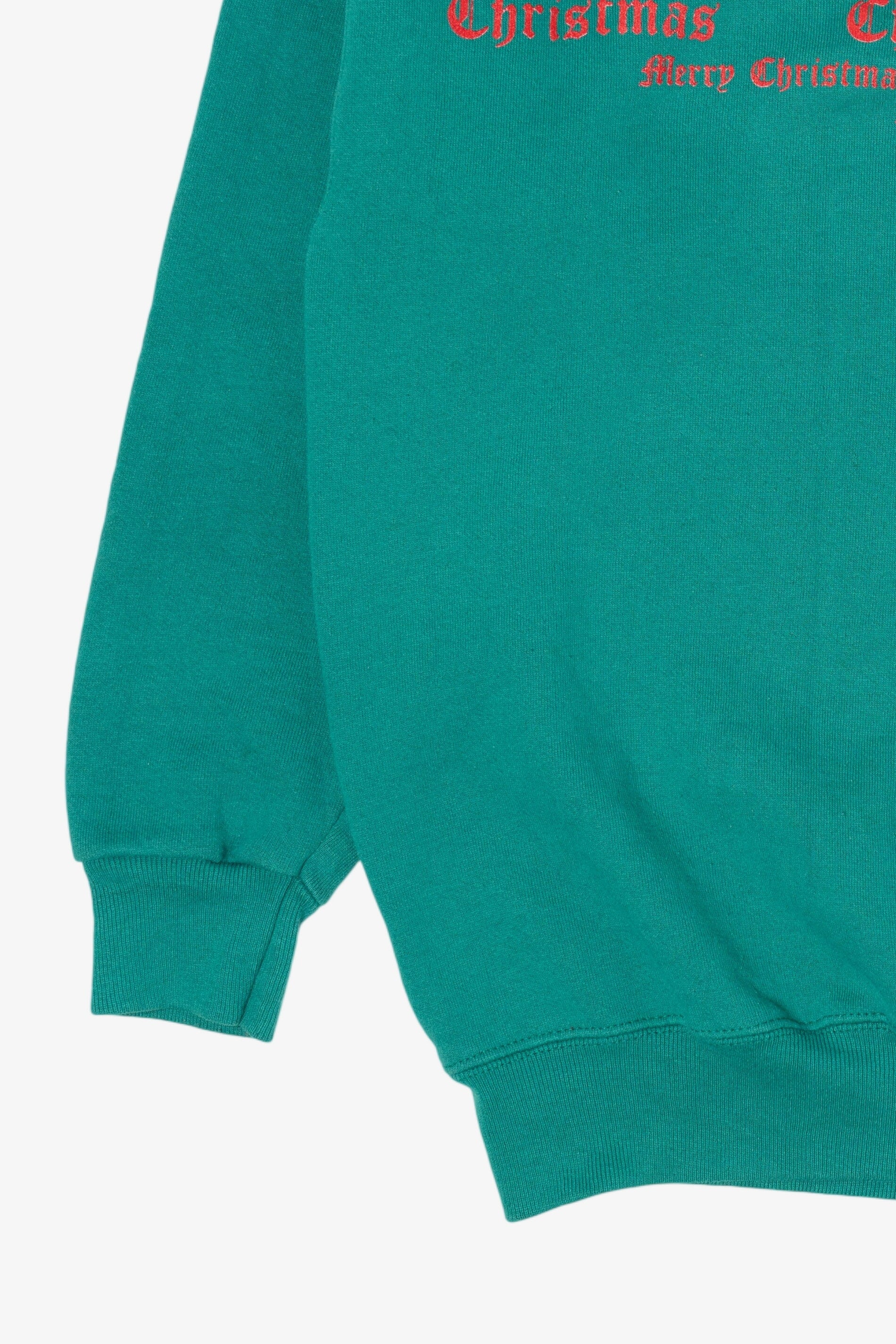 Vintage Teal Lee "Merry Christmas" Ugly Christmas Sweatshirt (2000s)
