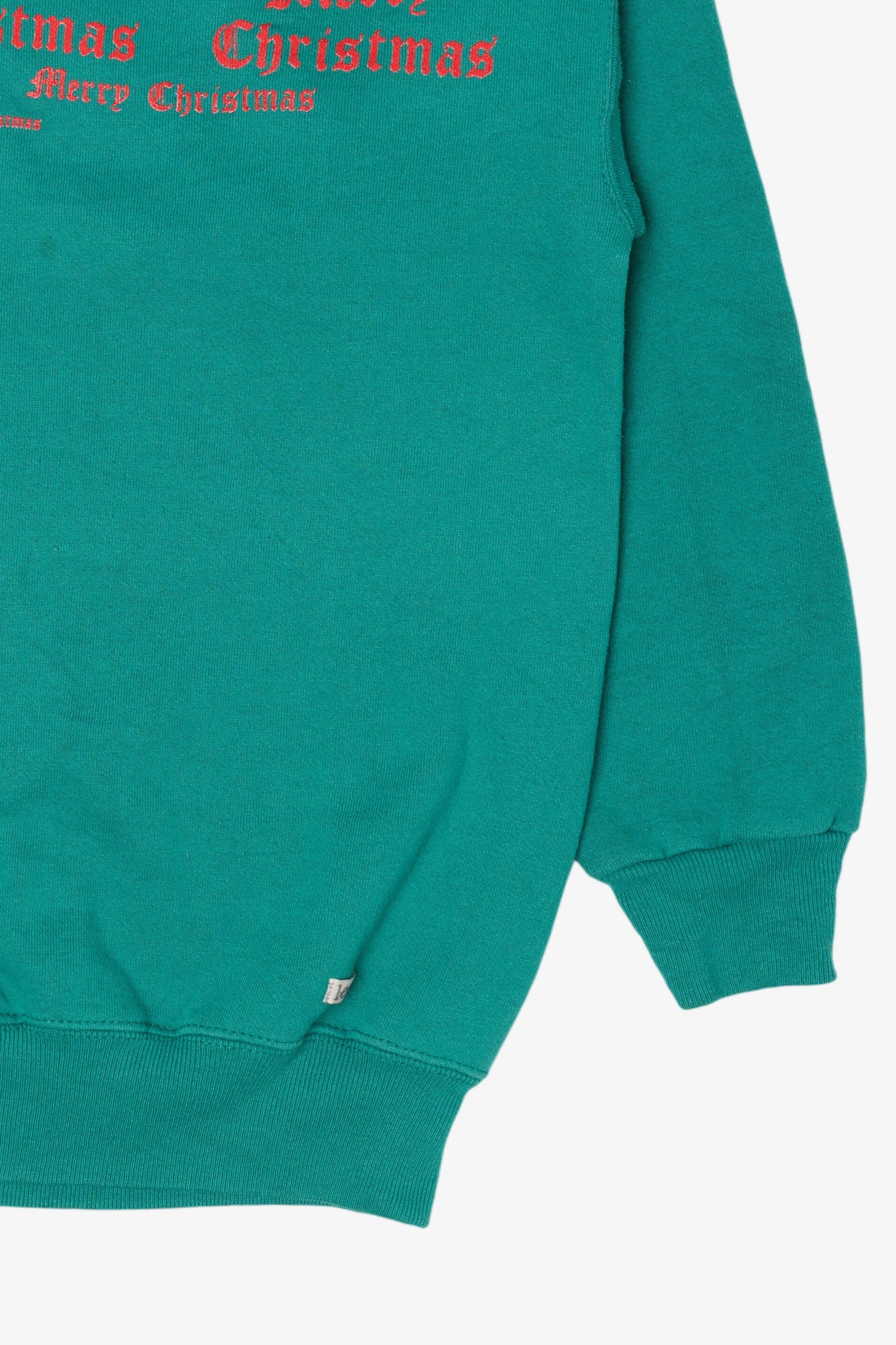 Vintage Teal Lee "Merry Christmas" Ugly Christmas Sweatshirt (2000s)