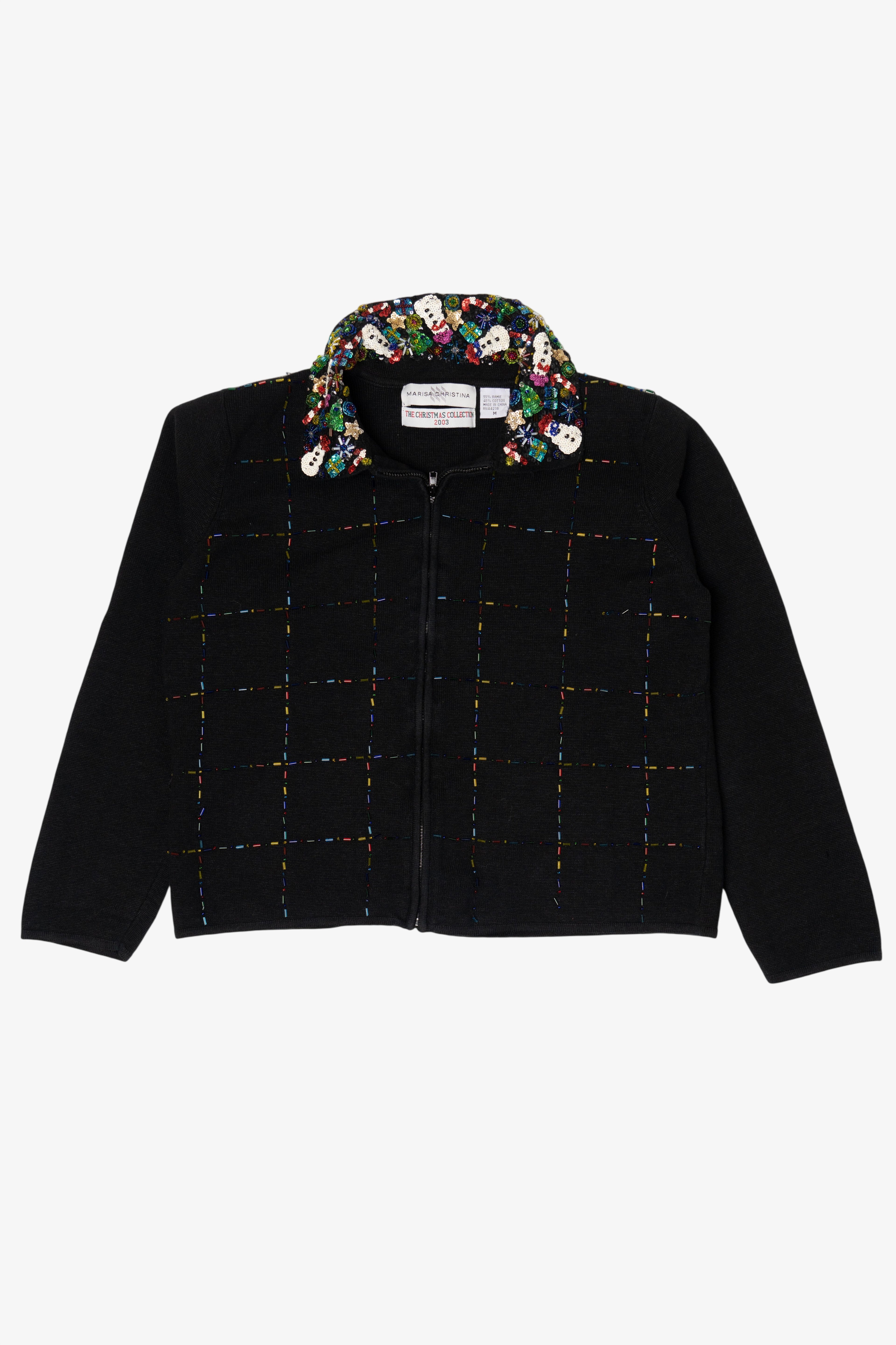 Vintage Black Marisa Christina Ugly Christmas Cardigan (2000s)