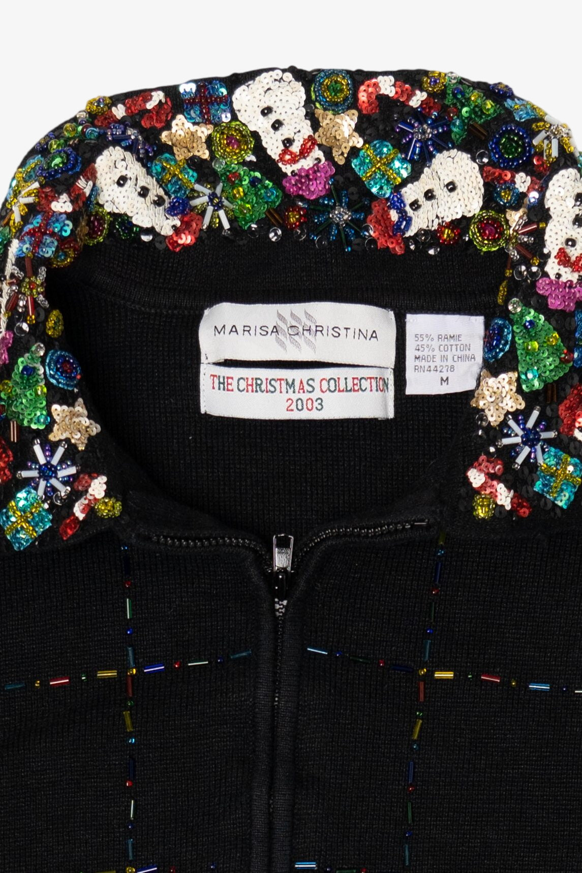Vintage Black Marisa Christina Ugly Christmas Cardigan (2000s)