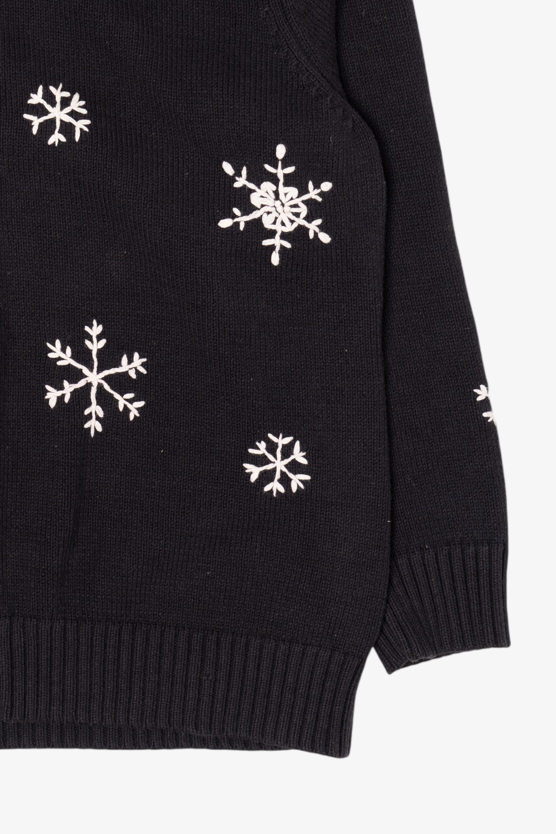 Vintage Black Sonoma Snowflakes Ugly Christmas Cardigan (2000s)