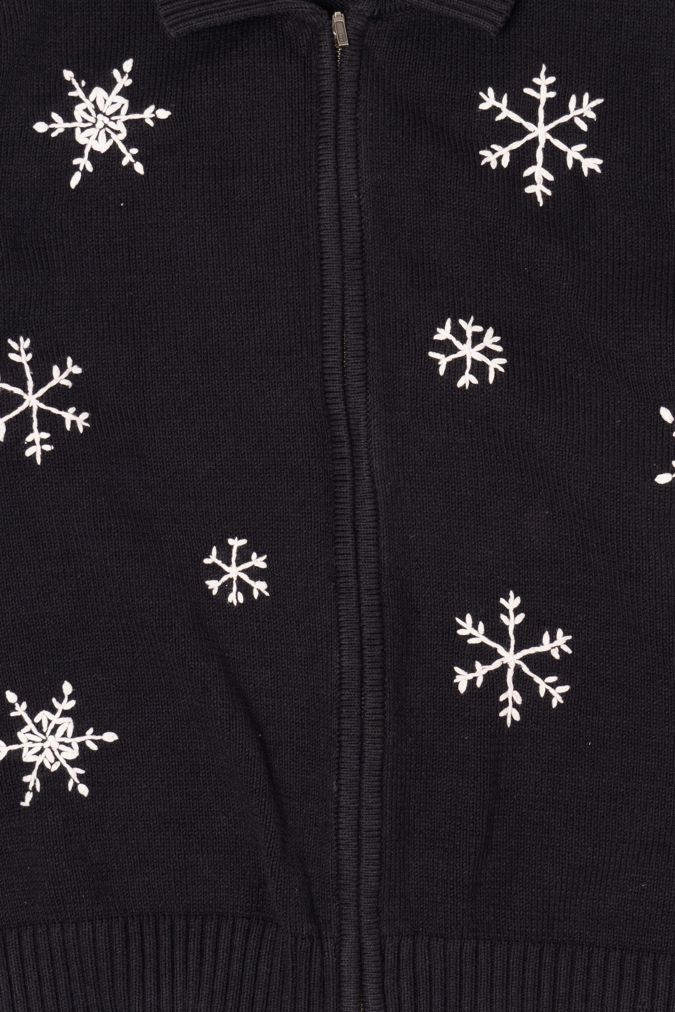 Vintage Black Sonoma Snowflakes Ugly Christmas Cardigan (2000s)