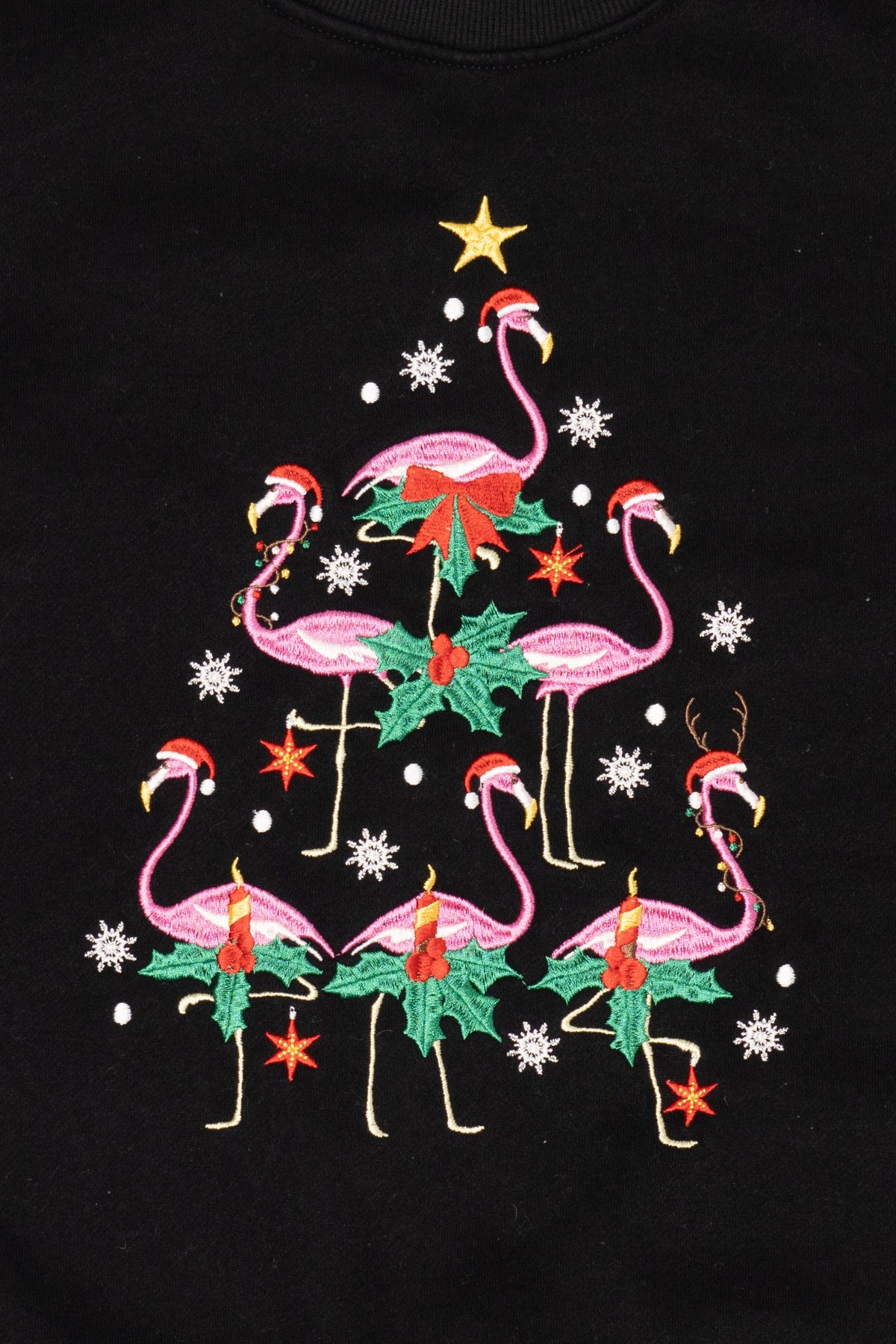 Vintage Black King Universal Flamingos Christmas Sweatshirt (2000s)