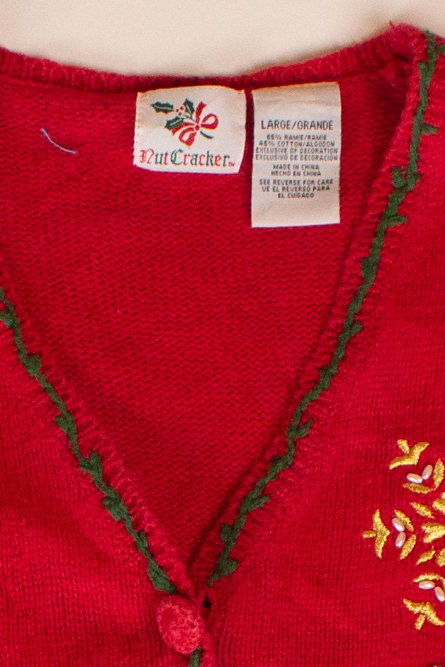 Red Nutcracker Trees Ugly Christmas Vest (1990s)