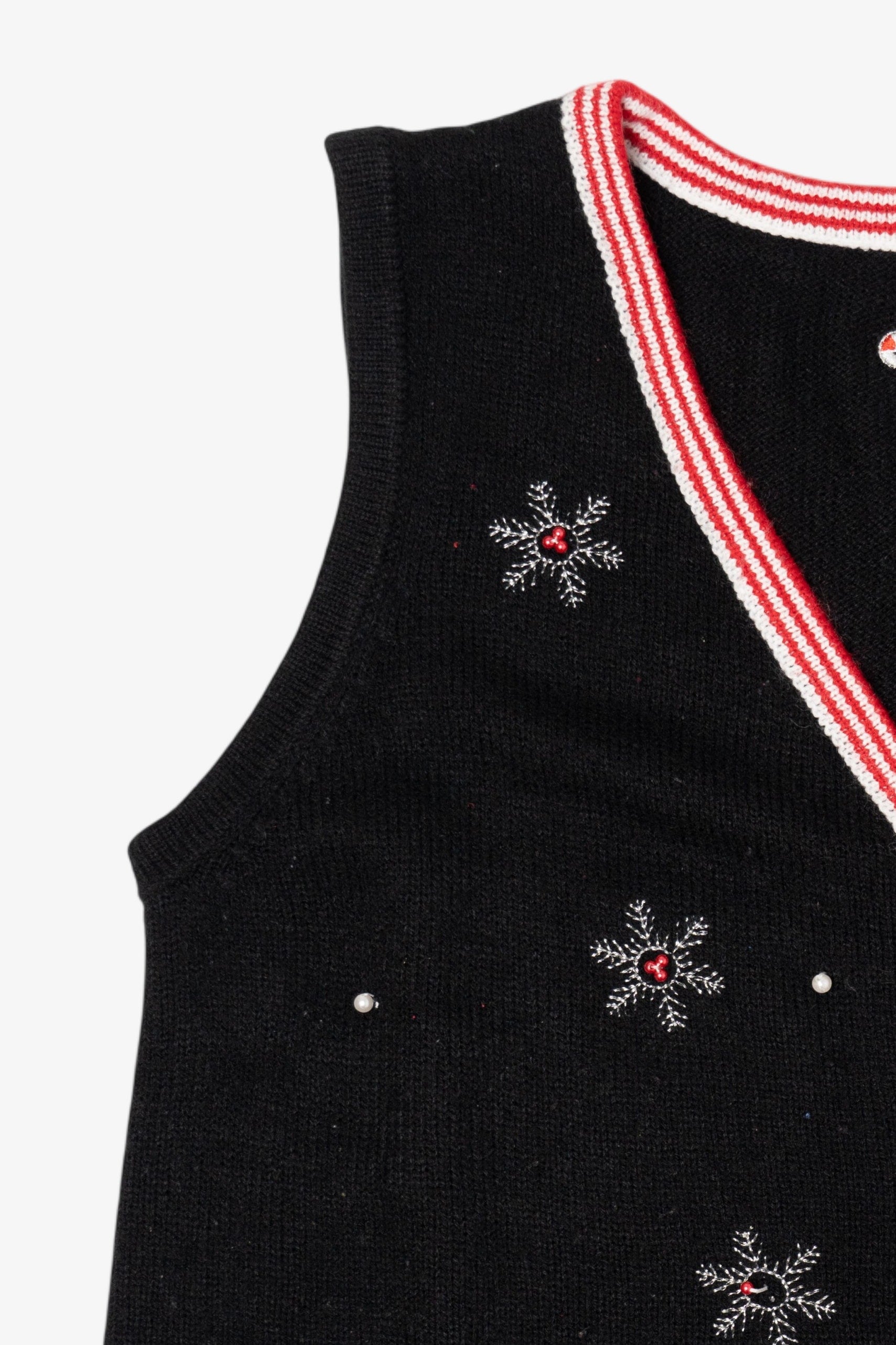 Vintage Black Snowman Ugly Christmas Vest (1990s)
