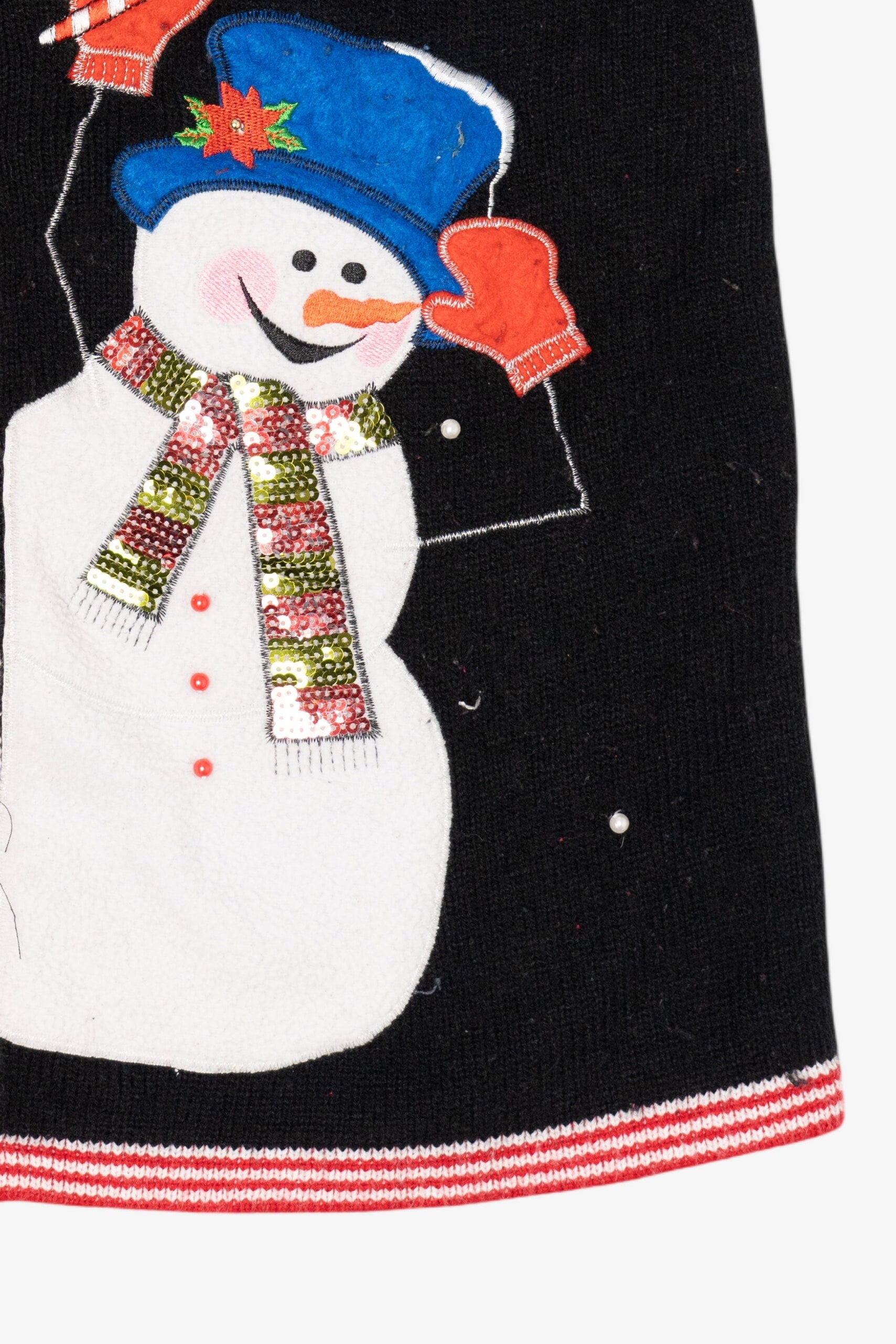 Vintage Black Snowman Ugly Christmas Vest (1990s)