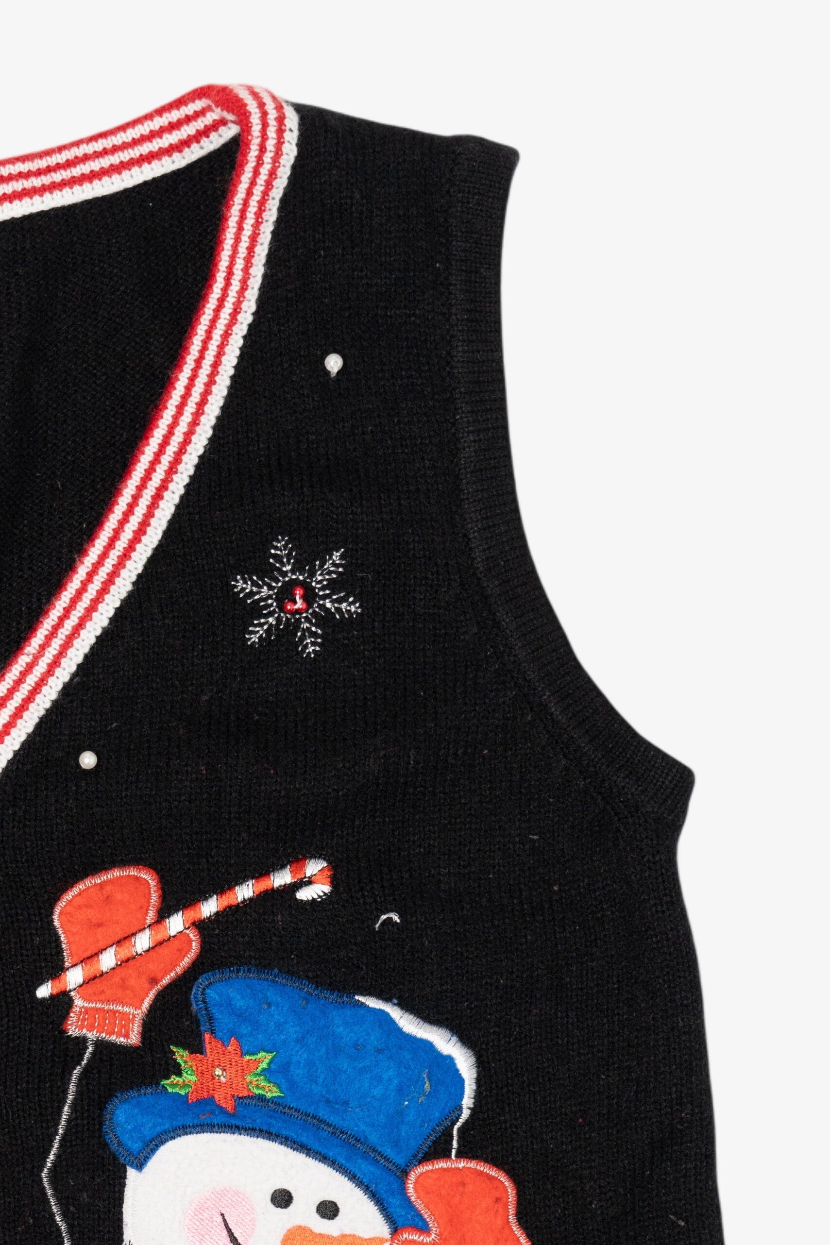 Vintage Black Snowman Ugly Christmas Vest (1990s)
