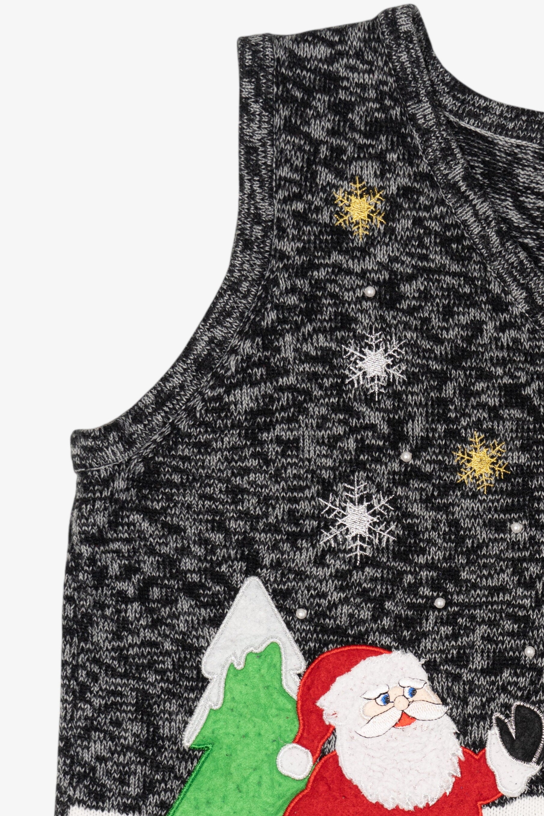 Vintage Dark Gray Santa Ugly Christmas Vest (2000s)