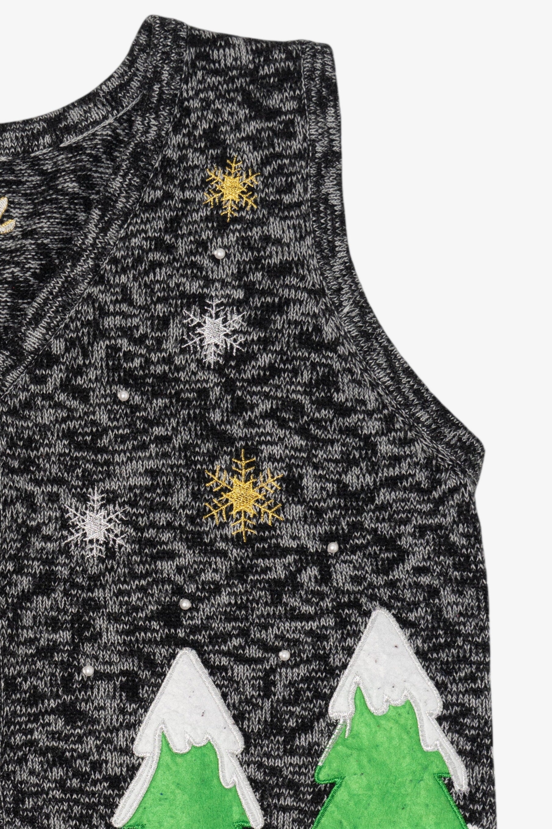 Vintage Dark Gray Santa Ugly Christmas Vest (2000s)