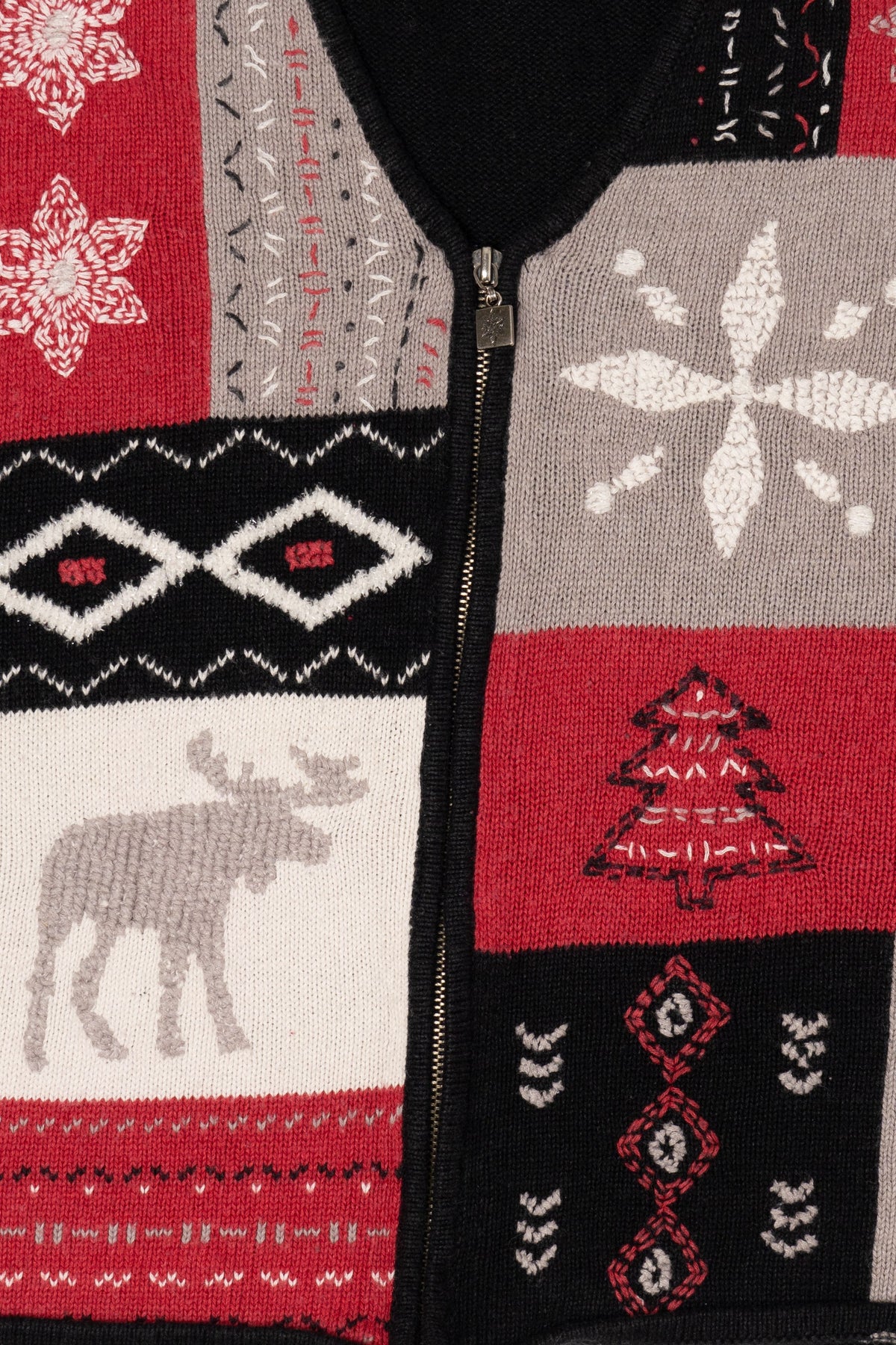Vintage Black Cricket Lane Collection Ugly Christmas Vest (1990s)