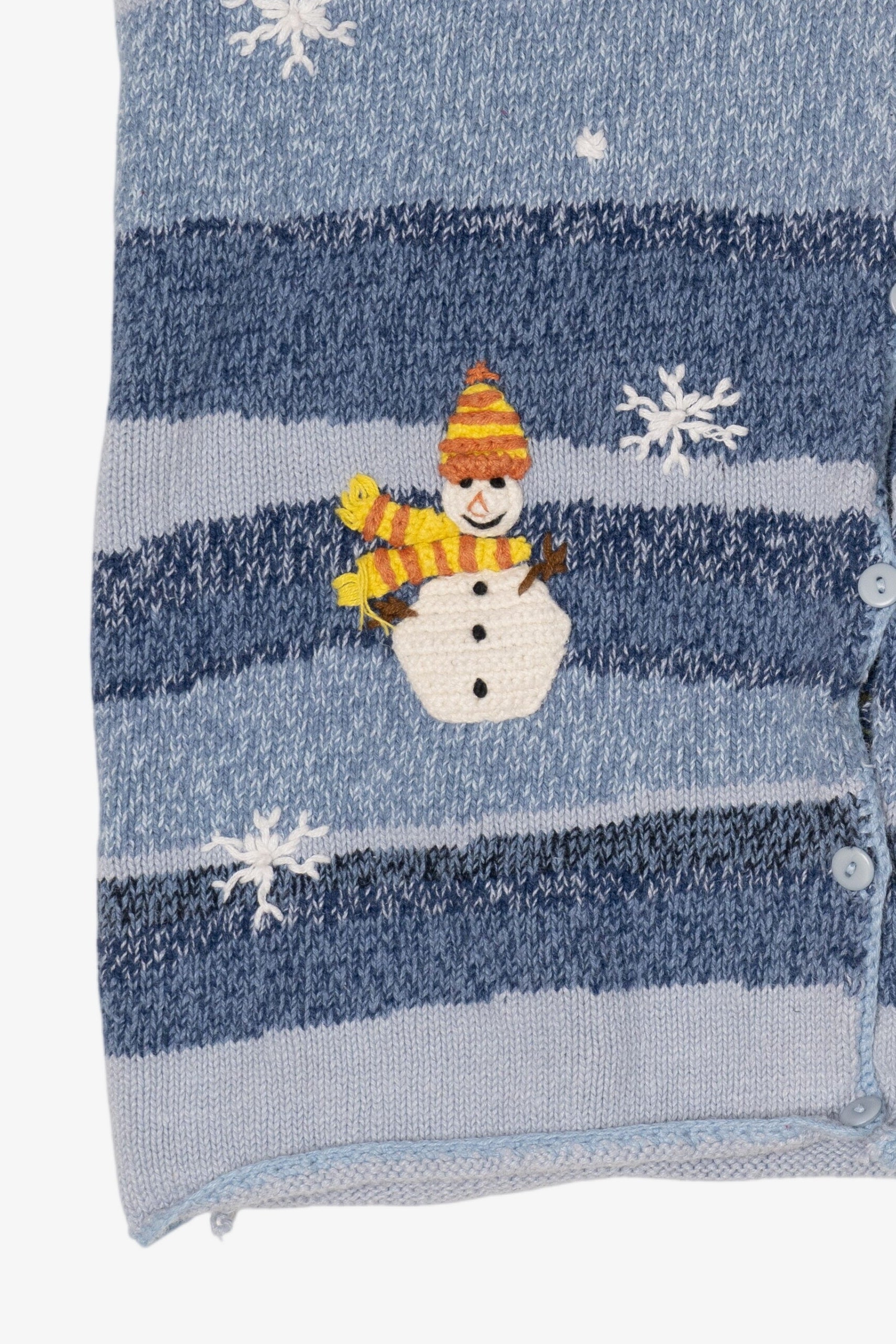 Vintage Blue Tribeca Studio Snowmen Ugly Christmas Vest (1990s)