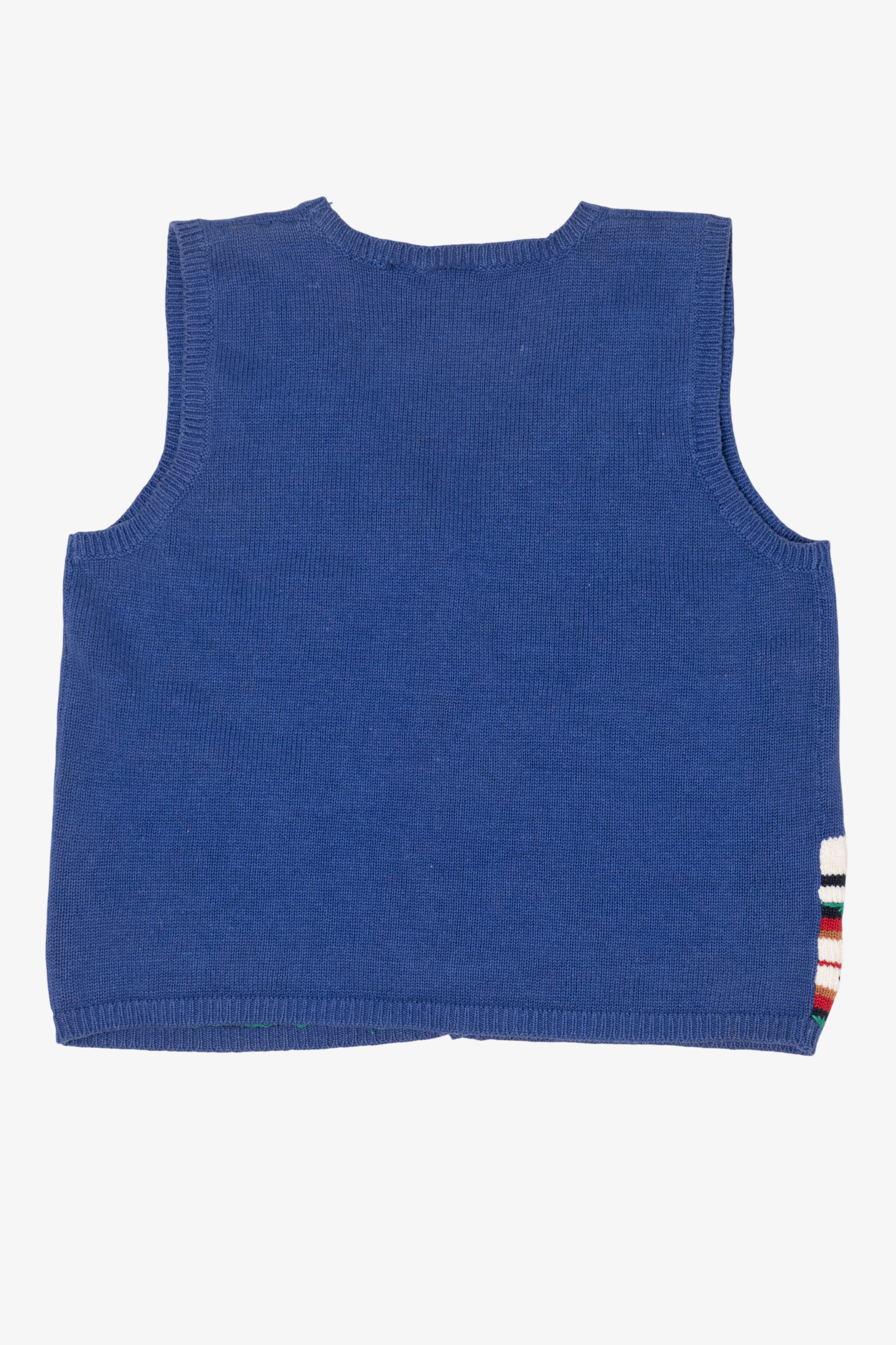Vintage Blue Snowmen Ugly Christmas Vest (1990s)