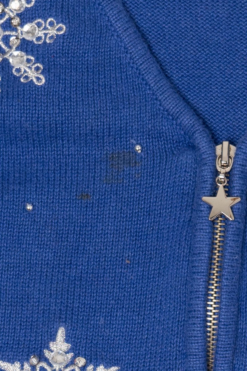 Vintage Blue Merry & Bright Snowflakes Ugly Christmas Vest (2000s)