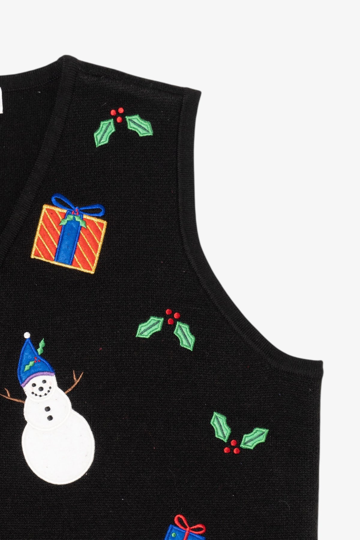 Vintage Black Croft & Barrow Snowmen Ugly Christmas Vest (1990s)