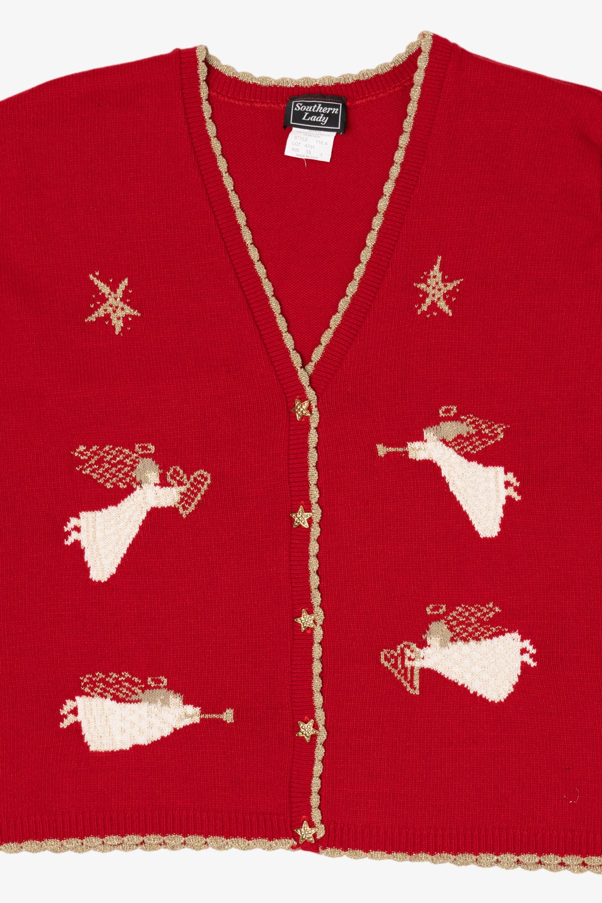 Vintage Red Southern Lady Angels Ugly Christmas Vest (1990s)
