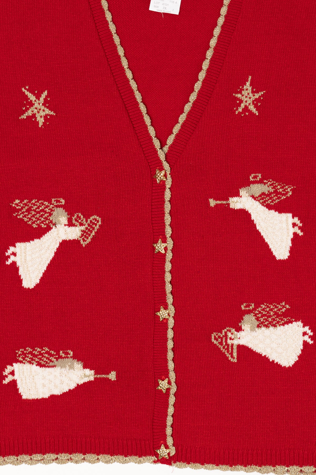 Vintage Red Southern Lady Angels Ugly Christmas Vest (1990s)