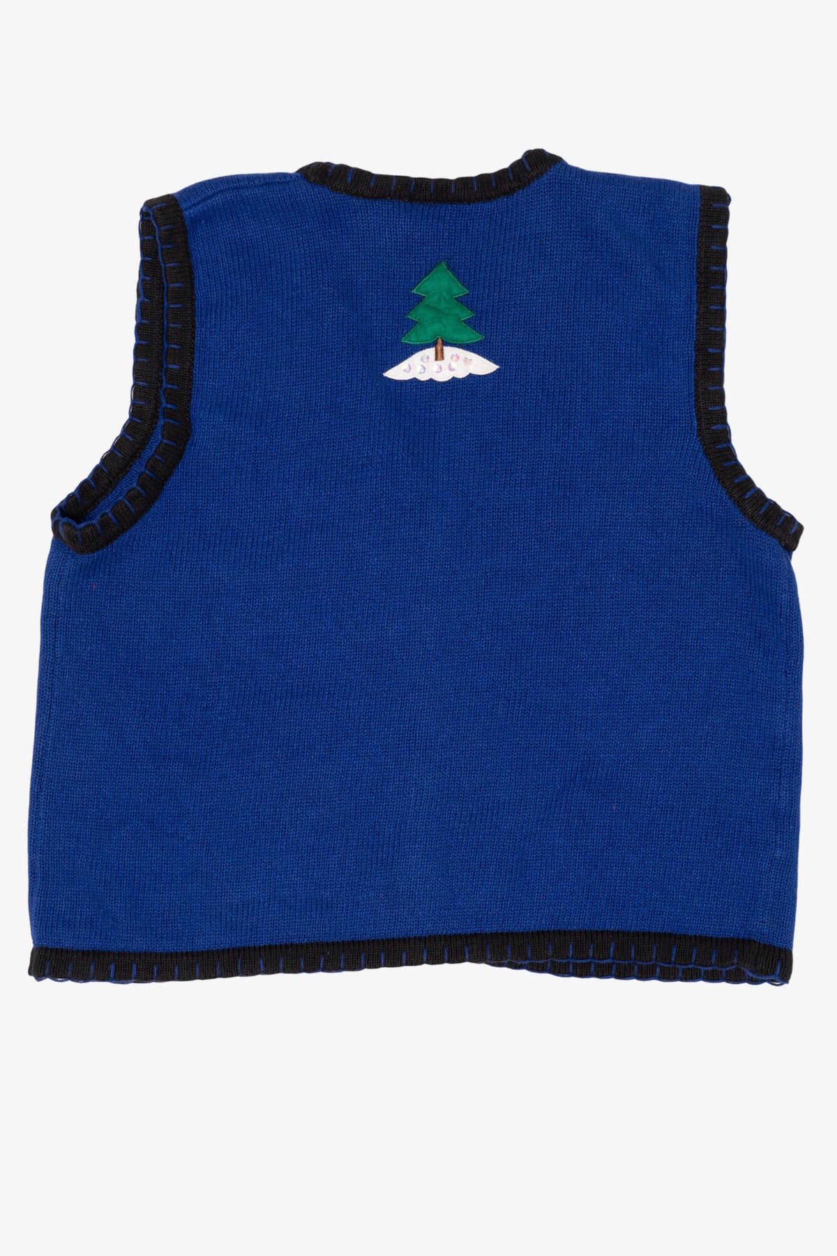 Vintage Blue Bobbie Brooks Santa Train Ugly Christmas Vest (2000s)