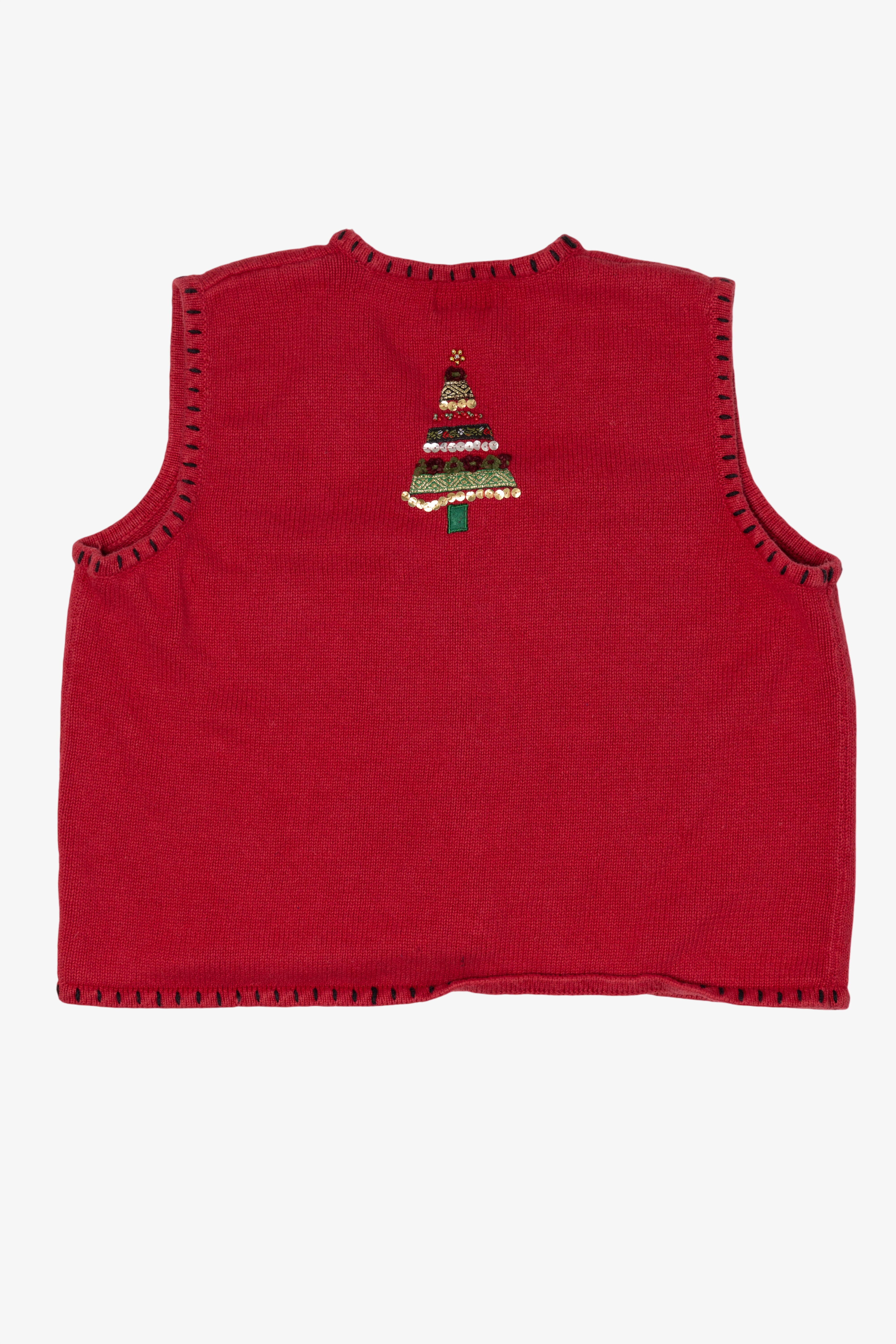 Vintage Red Studio Joy Trees Ugly Christmas Vest (1990s)