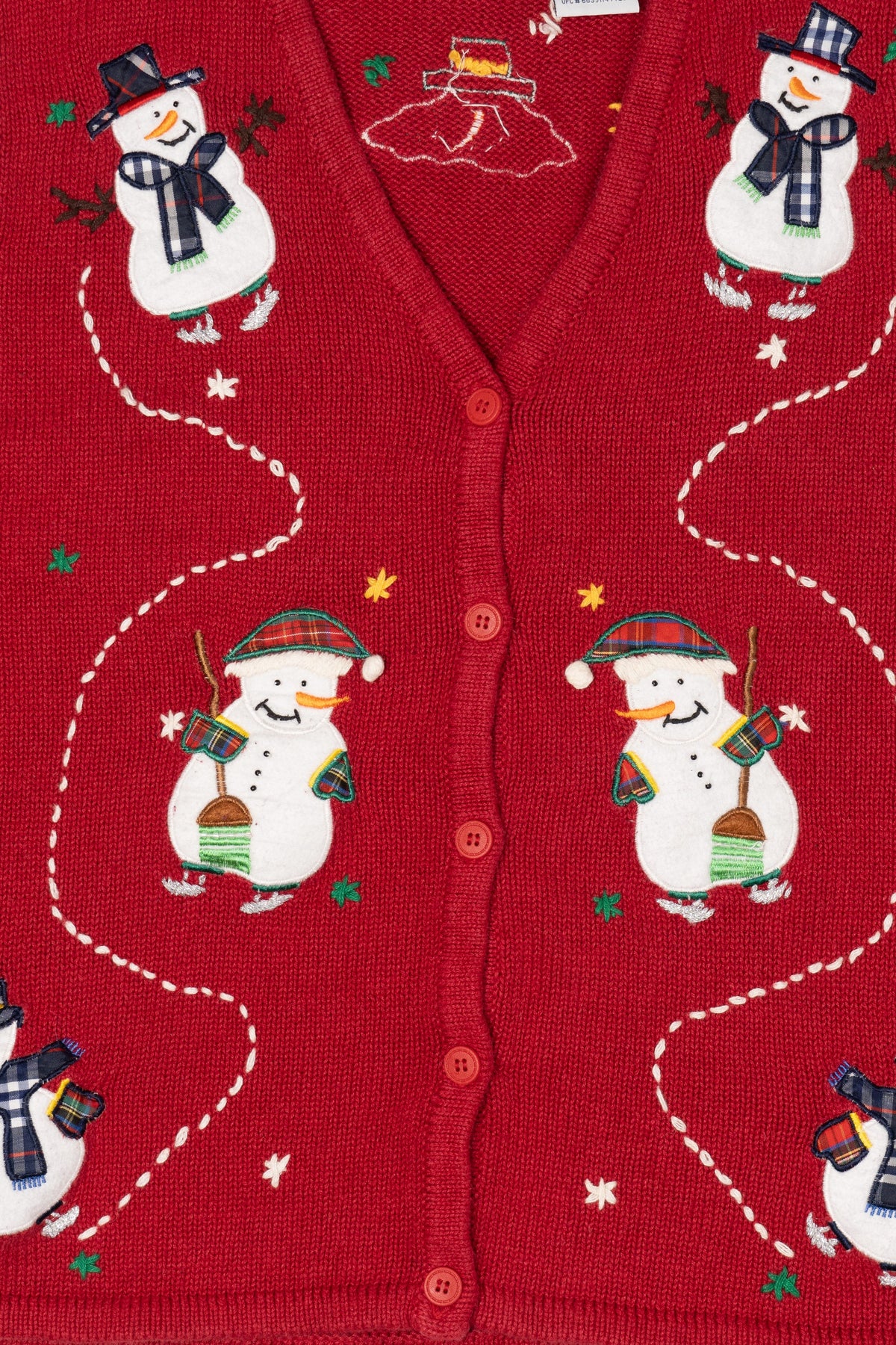 Vintage Red Bobbie Brooks Snowmen Ugly Christmas Vest (1990s)