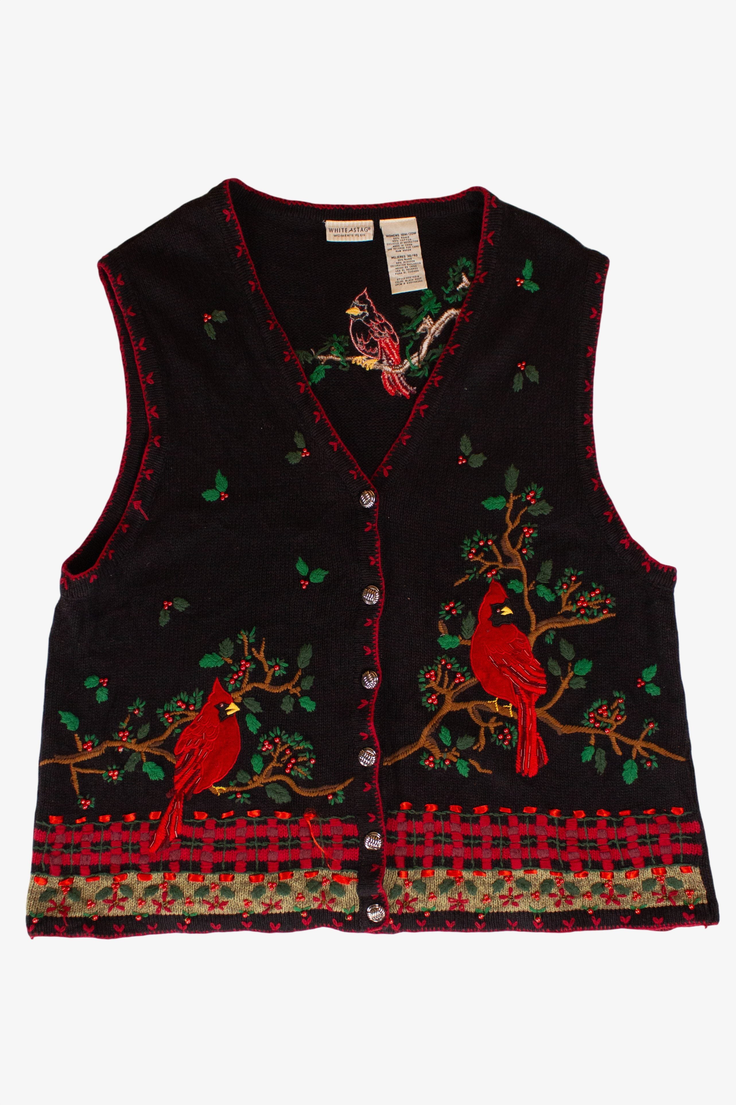 Vintage Black Cardinals Ugly Christmas Vest (1990s)