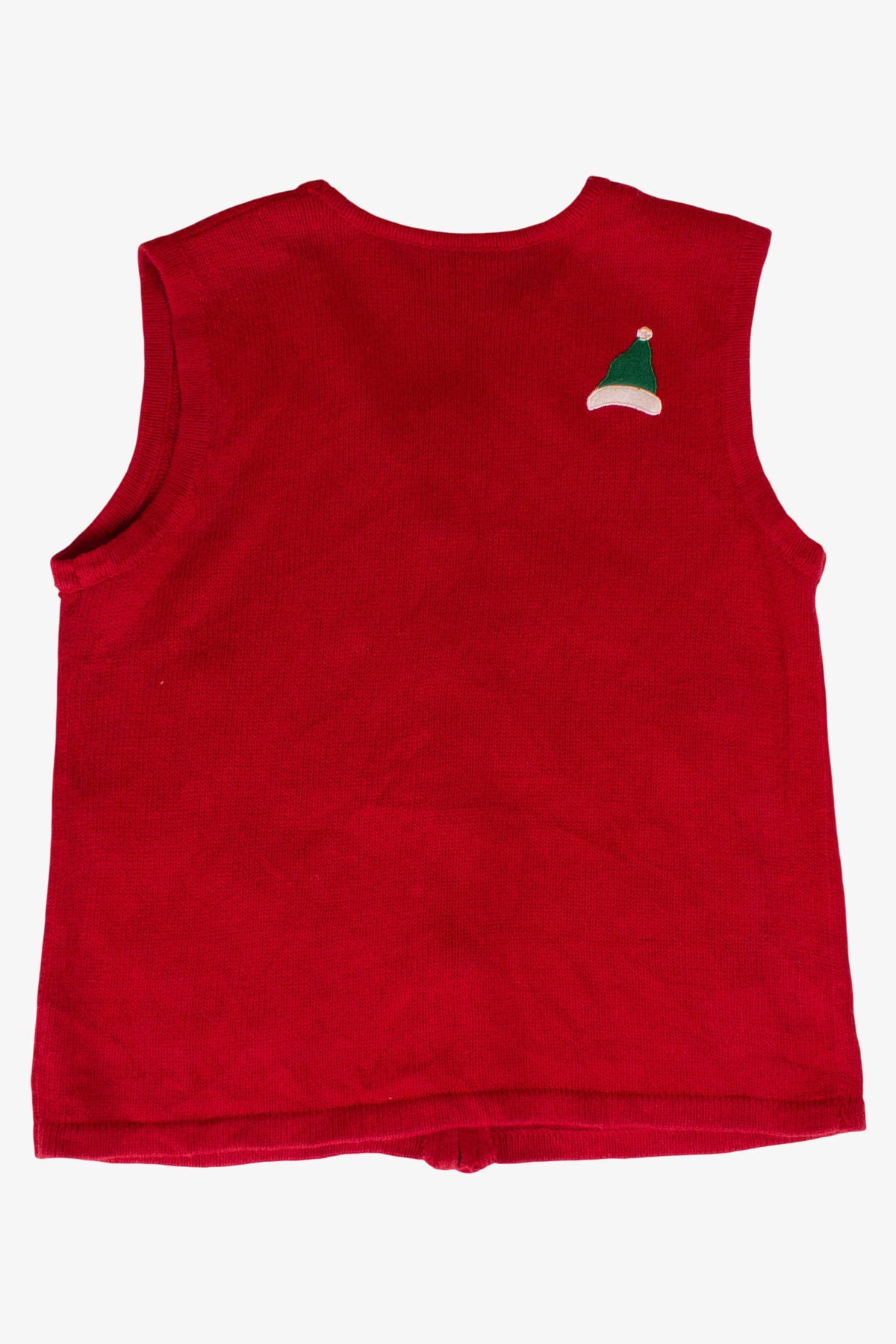 Red Snowmen Skis Ugly Christmas Vest (1990s)