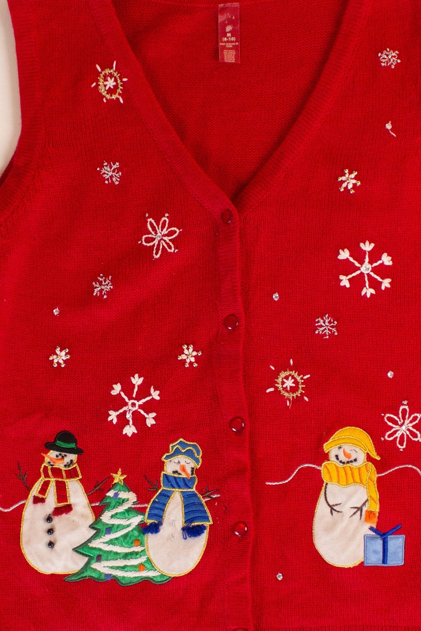 Red Snowmen Ugly Christmas Vest (2010s)