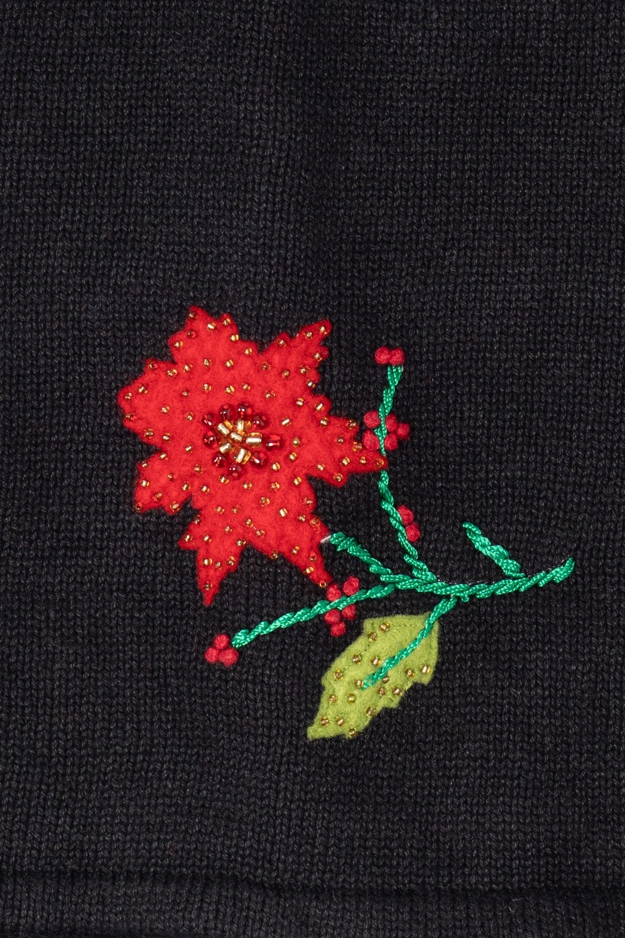 Vintage Black Studio Joy Poinsettias Ugly Christmas Vest (1990s)