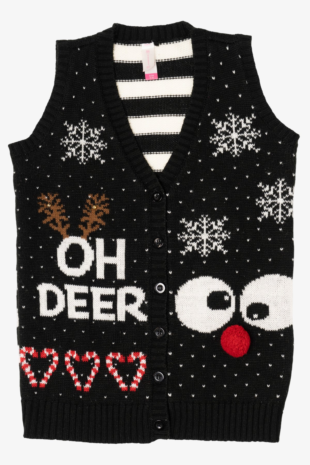 Black No Boundaries "Oh Deer" Ugly Christmas Vest (2010s)